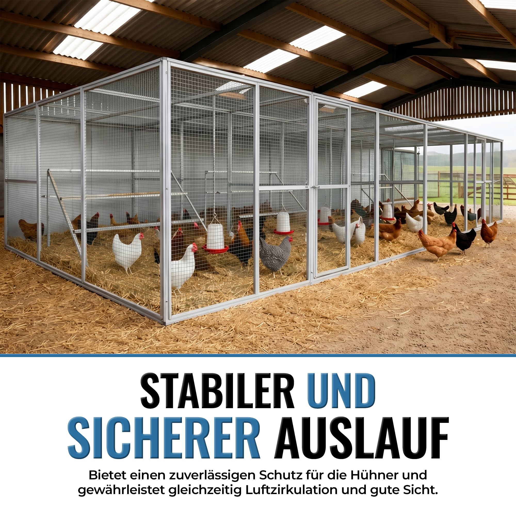 Drahtgitter 1m x 25m (Maschenweite 50 x 50 mm) – Verzinktes Drahtgitter – Rostbeständiger, robuster Maschendrahtzaun für Gartenschutz, Gehegebau, Hühner & Kleintiere