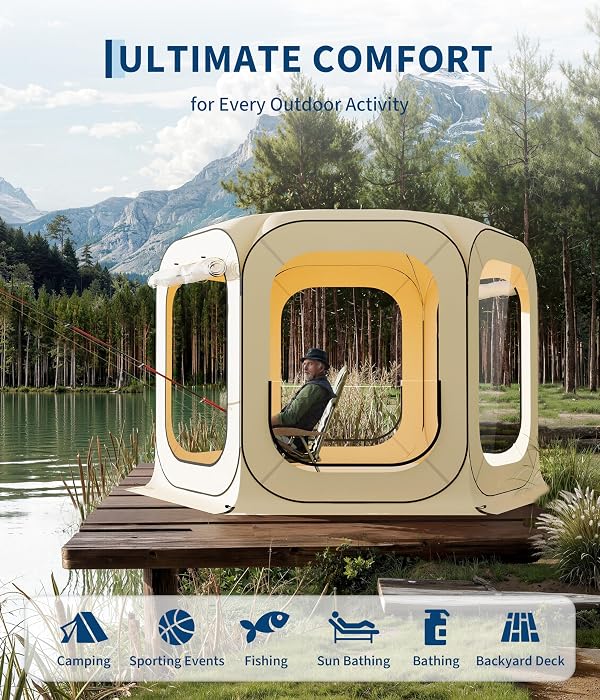 10x10 ft Outdoor Pop Up Bubble Tent,4-6 Person Garden Dome Igloo Tents with Rainproof & Windproof Design for Camping, Backyard Events and Beach by PeakPursuit - Image 3