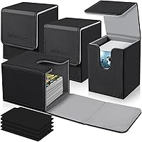 Vista 10 de Mlikero Caja de Cubierta de Cartas para Tarjetas Comerciales 1800+, Caja de Almacenamiento de Tarjetas Comerciales Compatible con Toploader