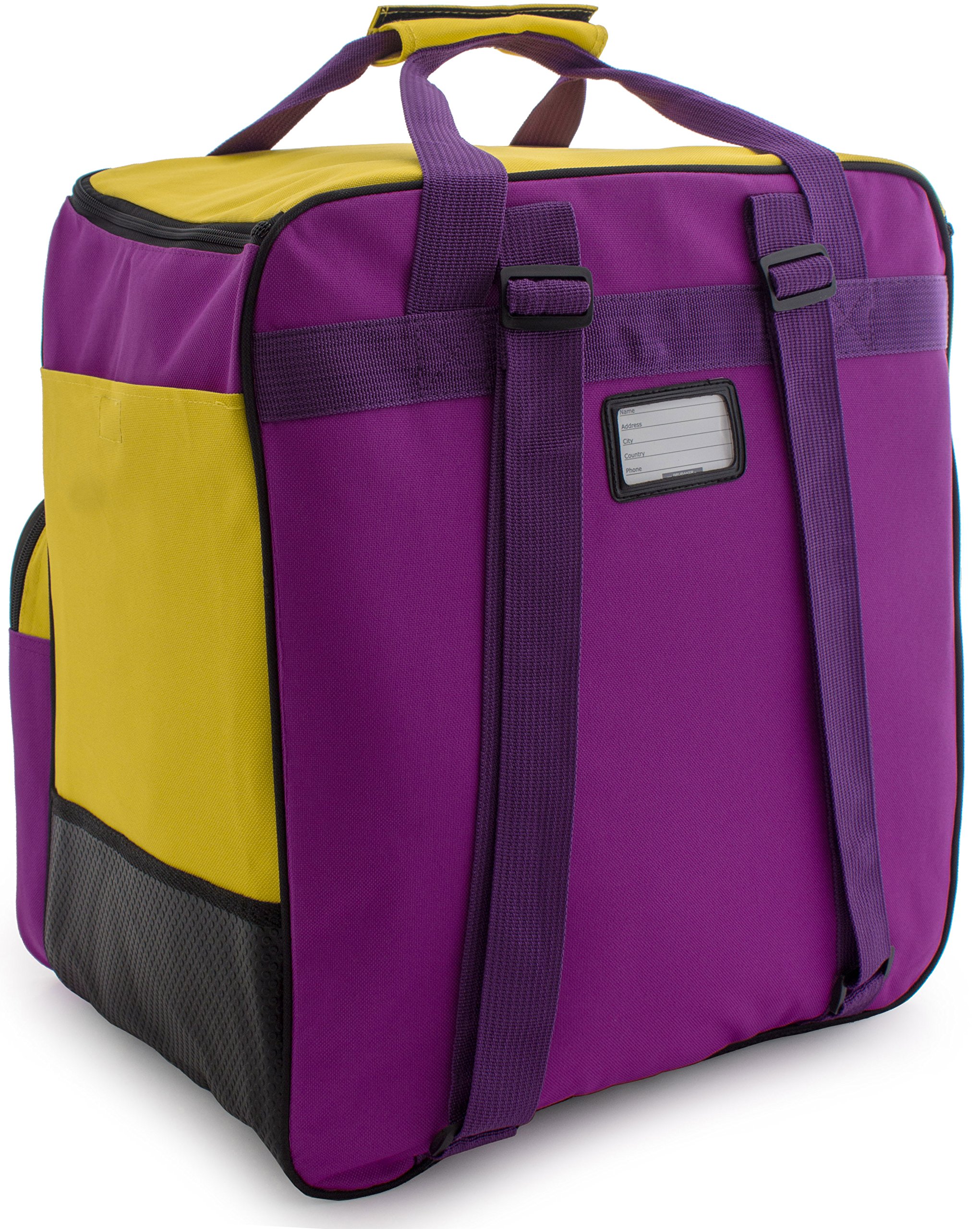 Borsa Per Sci Brubaker Super Function 2.0 - Con Scomparto Casco, Viola/Giallo, 44x41x24cm - Foto 4