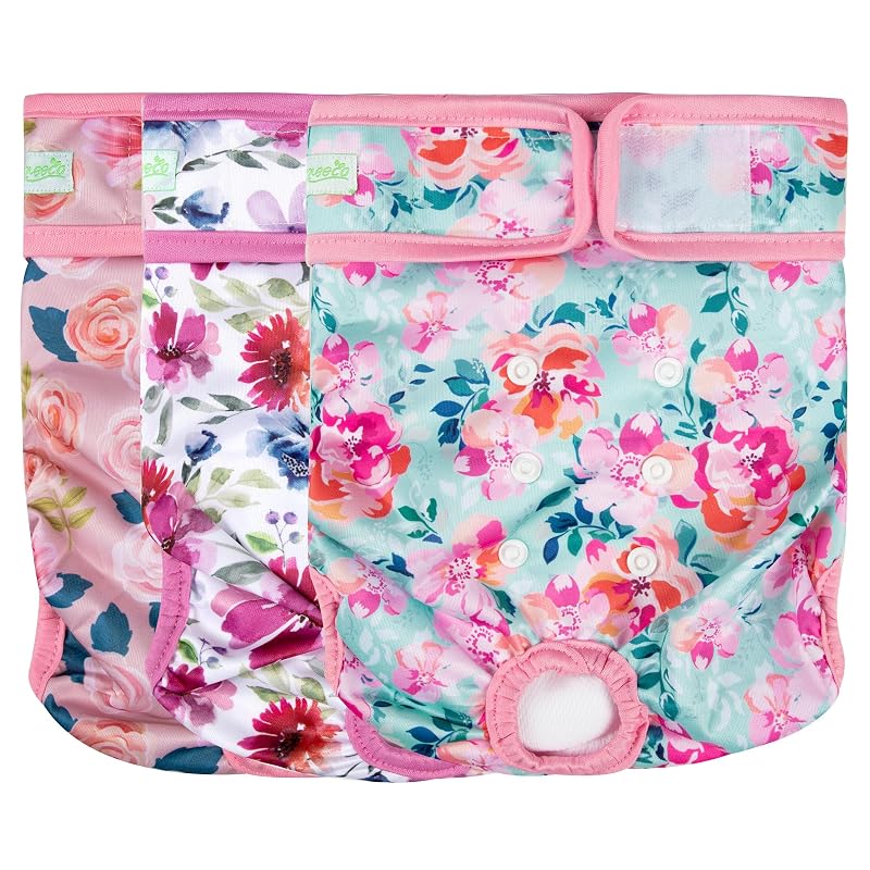 Fralda Higiênica Lavável para Cadelas wegreeco, Absorvente e Reutilizável, XX-Large, Pacote com 3