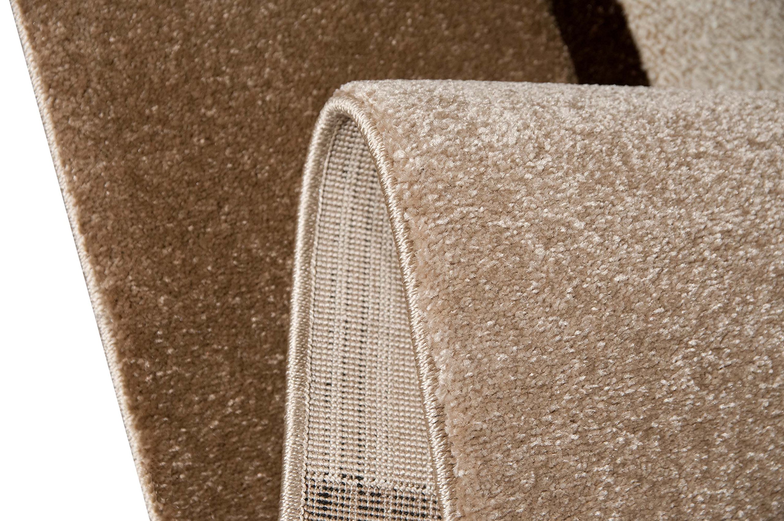Traum Salon Designer Tapis Contemporain Tapis Tapis à Poils avec des Diamants Contour coupées Motif Brown Beige Mocca Größe 80x150 cm