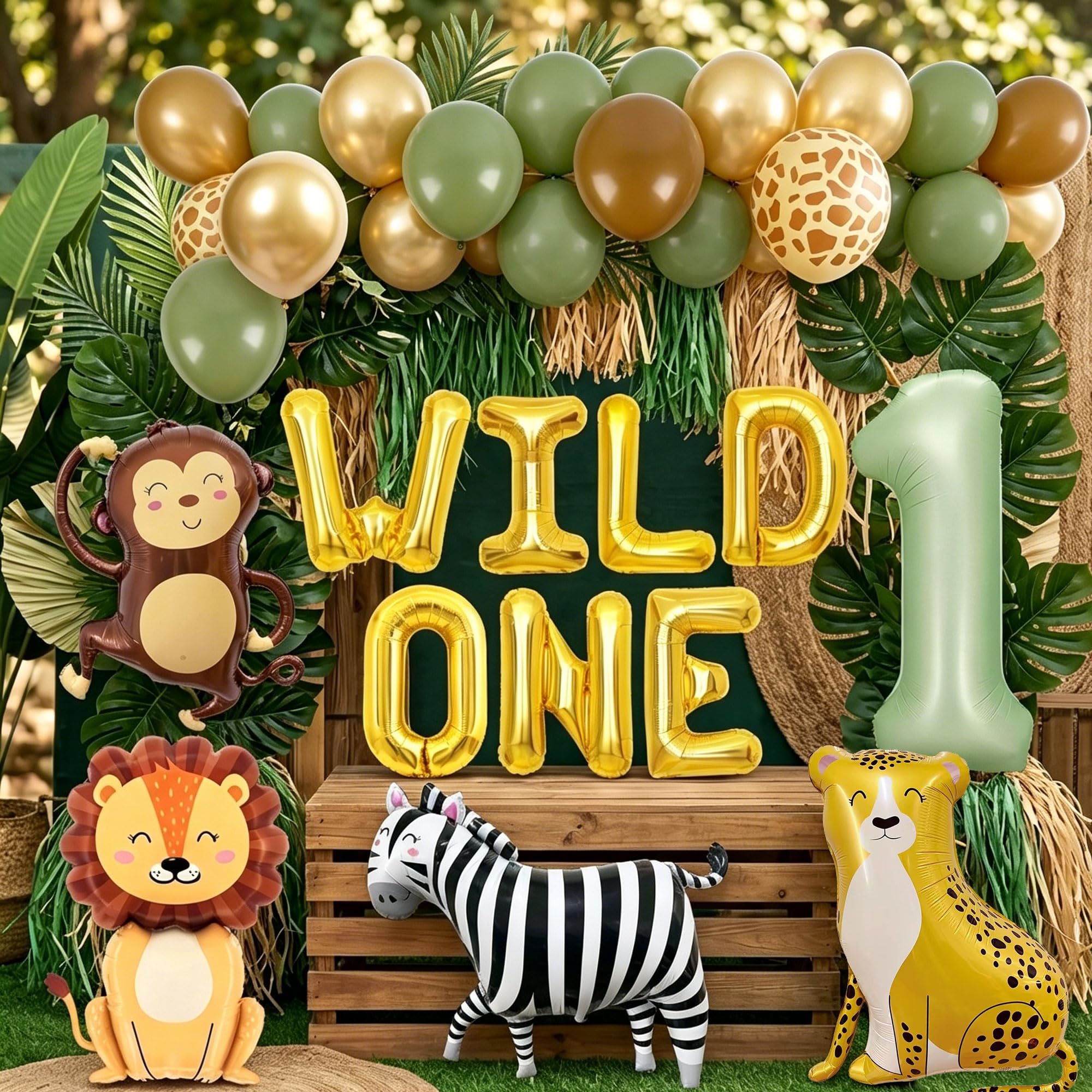 Jungle Safari Birthday Balloons Wild One Animal Balloons โ image 1