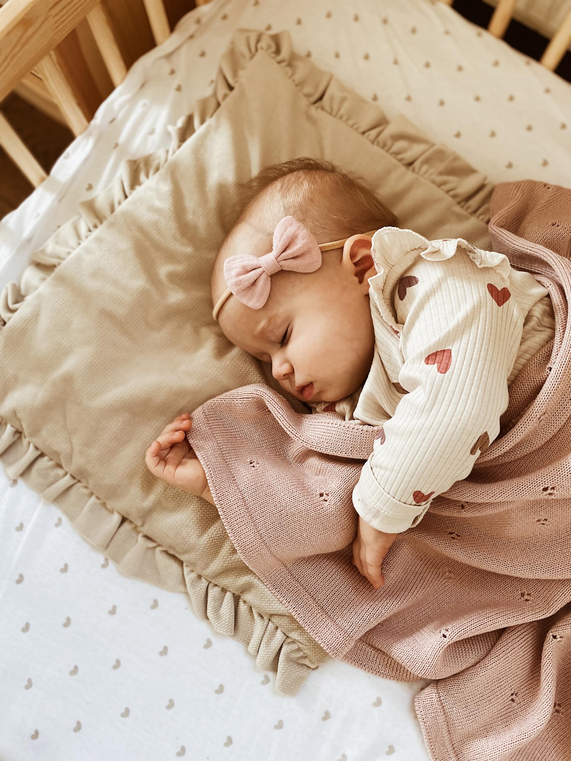Merino Babydecke, 100% Wolle, Handgemacht, Nachhaltige Winterdecke für Neugeborene, Kuscheldecke, Geschenk zur Geburt & Taufe, Kinderwagendecke (Rosa)