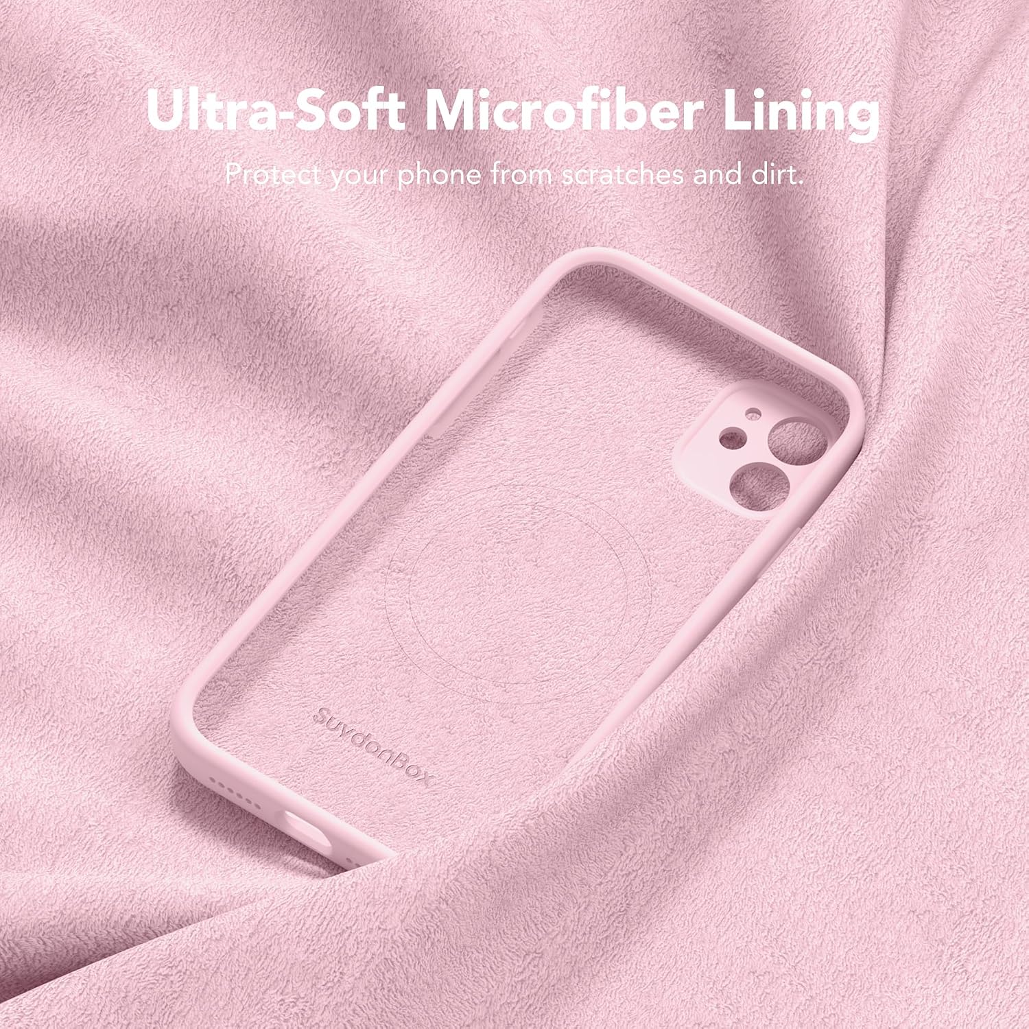 Magnetic for iPhone 11 Phone Case Silicone, Compatible with MagSafe, [Full Camera Protection][Screen Protector] Slim Shockproof Protective Case for iPhone 11 6.1", Chalk Pink thumbnail