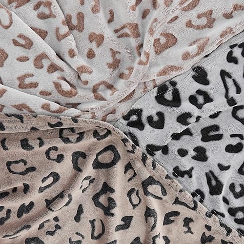 Miniatura 7 de SOCHOW - Manta Uragiri, de franela, vellón, ligera, muy suave y acogedora, de 60 x 80 pulgadas, con diseño de leopardo, en color negro