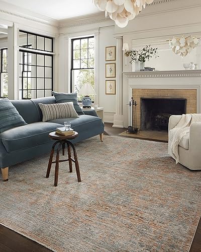 Loloi Jean Stoffer x Loloi Katherine Collection KES-02 - Alfombra de área de 5 pies 3 pulgadas x 7 pies 9 pulgadas, terracotahumo