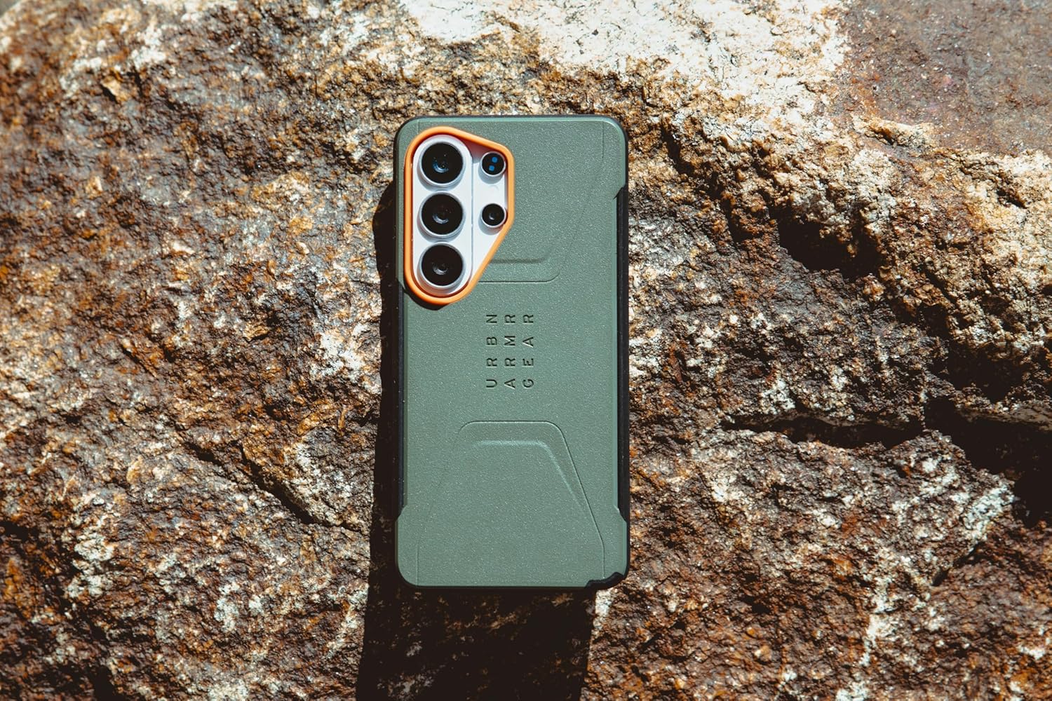 URBAN ARMOR GEAR UAG for Samsung Galaxy S26 Ultra Case 6.9" Civilian - Magnetic Charging Compatible Rugged Military Drop Tested Protective Cover, Olive Drab/Orange