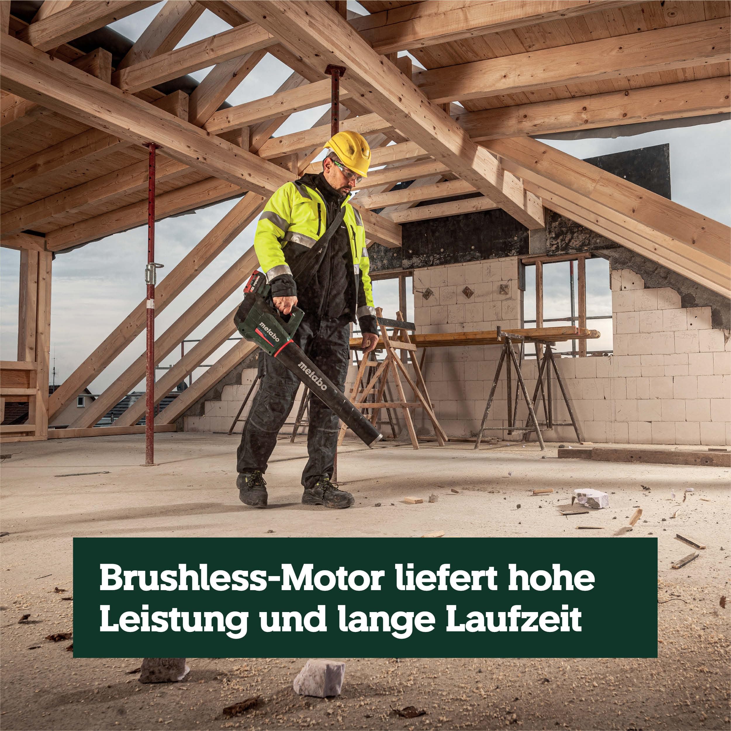 metabo Akku-Laubbläser LB 18 LTX BL, 18V Laubgebläse für Garten und | Leistungsstarkes Akku-Blasgerät mit Brushless-Motor, Schultergurt und Blasrohr, ohne Akku und Ladegerät für CAS Systeme