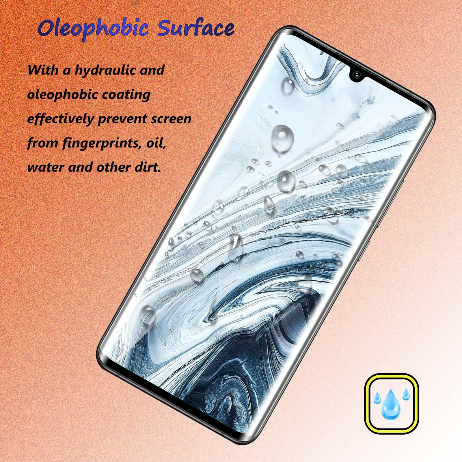 Yhyenl]Pellicola Protettiva in Vetro Temperato per Xiaomi Mi Note 10/Mi Note 10 Pro/Mi Note 10 Lite, [3 Pezzi], Durezza 9H,Pellicola Protettivo Anti Graffio, Facile Installazione