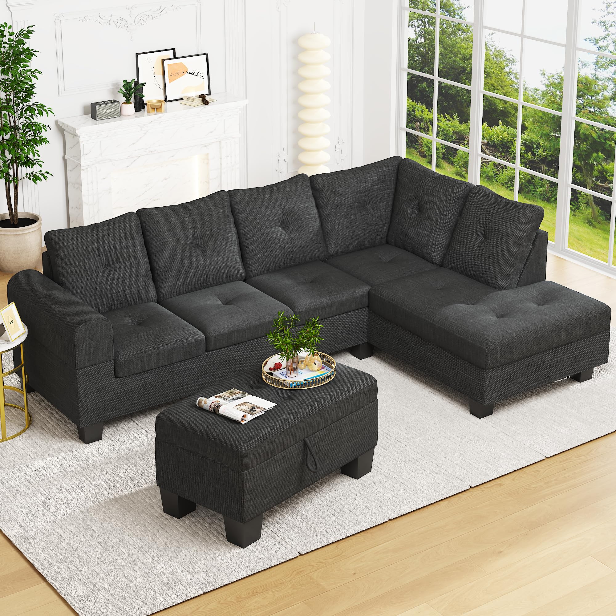 AWQM Modular Sectional Sofa with Ottoman