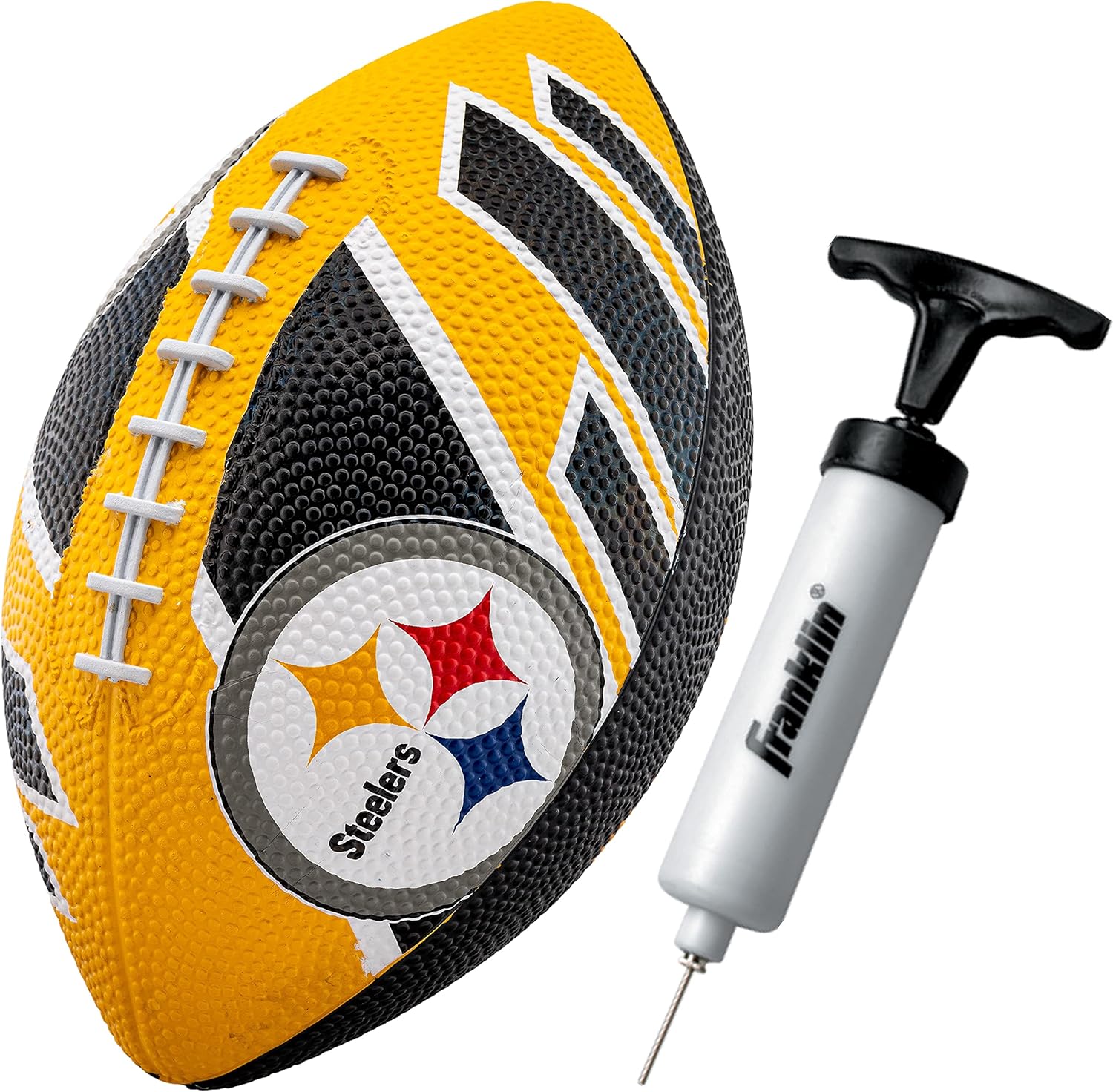 Franklin Sports NFL Team Footballs - Rubber Youth Mini Balls for All Teams - Kids 8.5" Football + Air Pump Sets - Official NFL Licensed