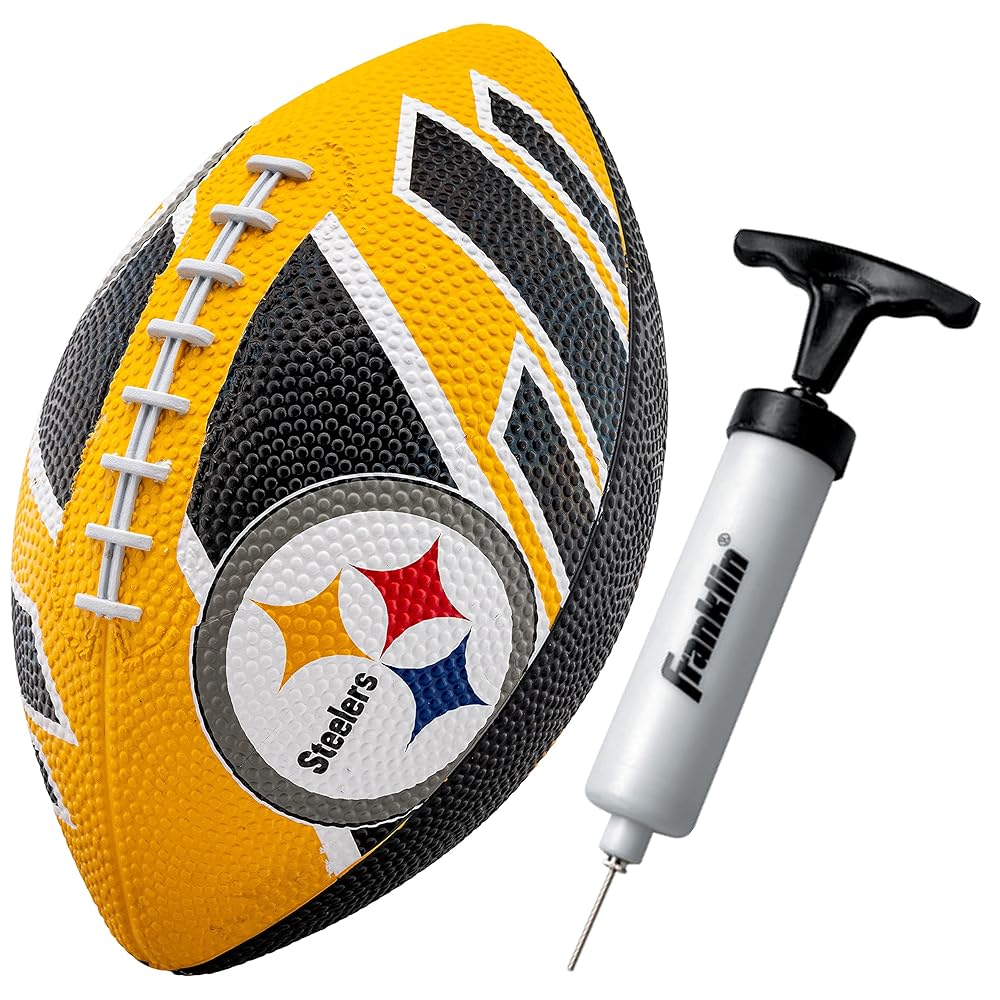 Franklin Sports NFL Pittsburgh Steelers Football - Youth Football - Mini 8.5 Rubber Ball - Perfect for Kids - Team Logos and Colors