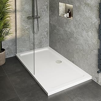 Hydrolux1500 x 760 x 45mm White Bathroom Shower Tray for Enclosures Cubicles & Wet Room with Waste, Rectangular
