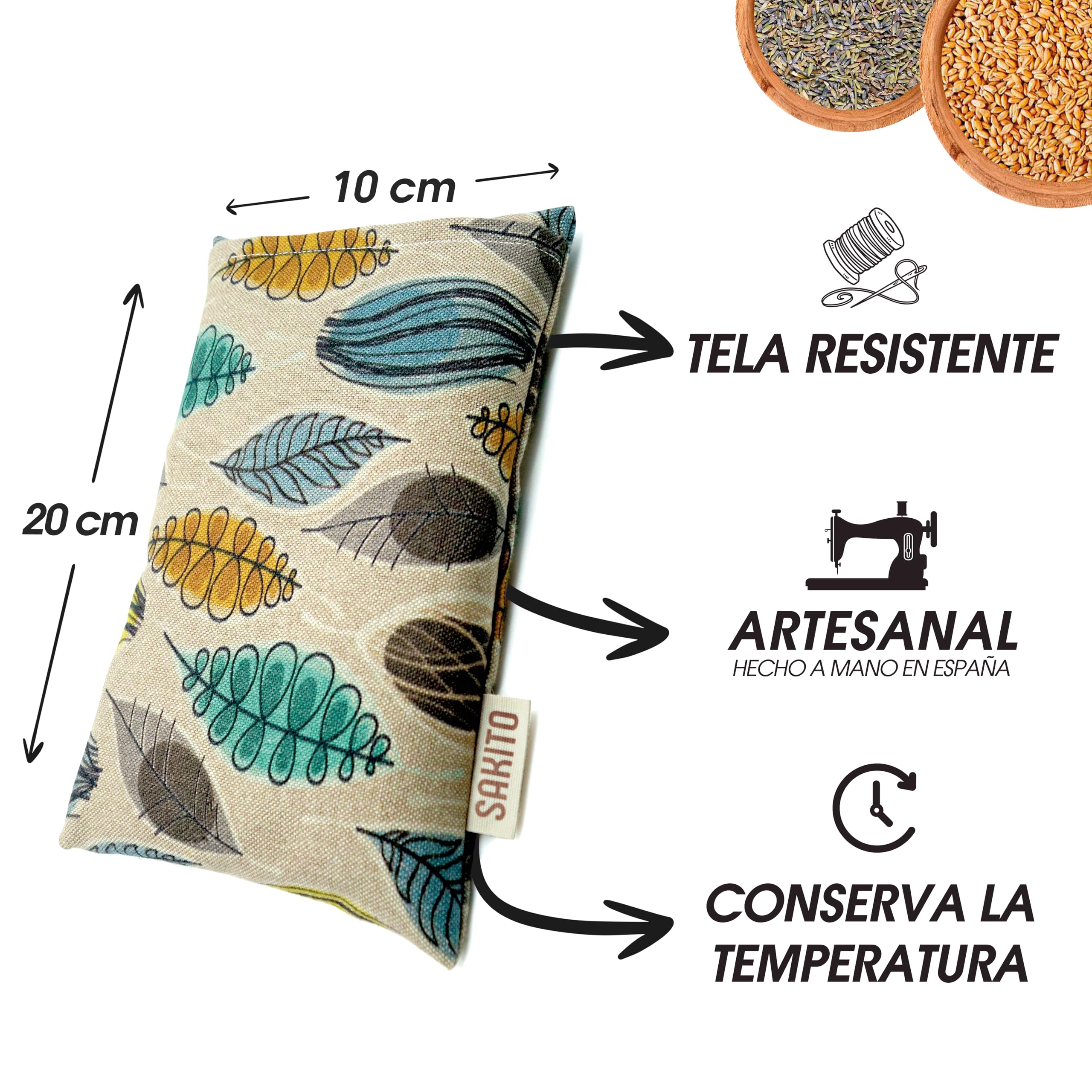 Saco Semillas Microondas (20x10 cm) - Terapia Natural para Cólicos - Calor Natural para Barriguita y Eliminar Gases, Relajacion Infantil - Seguro para Bebes - Tela de Primera Calidad y Funda Lavable