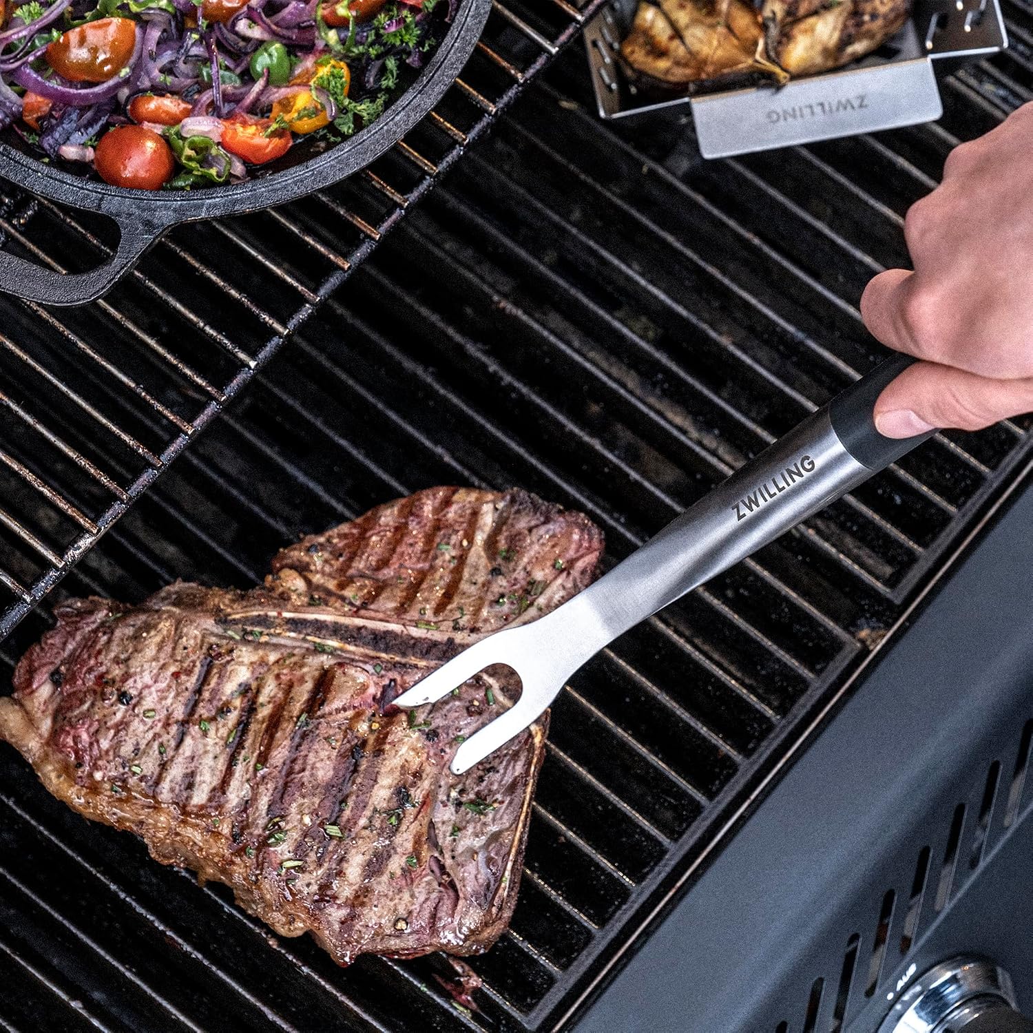 ZWILLING BBQ+ 16-inch Triple-Rivet Stainless Steel Grill Meat Fork