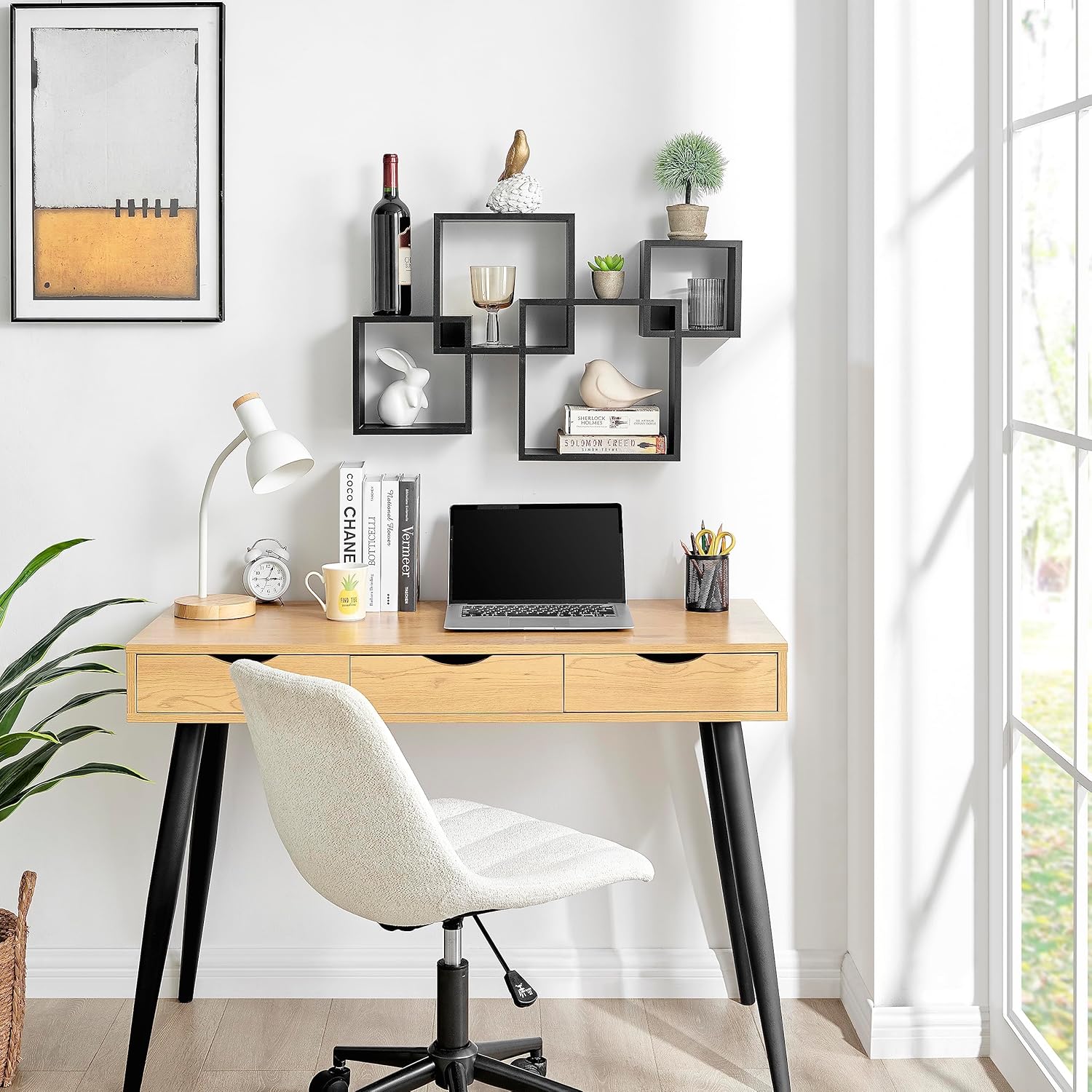 Danya B. Blocchetto Intersecting Cubes Wall Shelf Unit - Horizontal or Vertical - Black