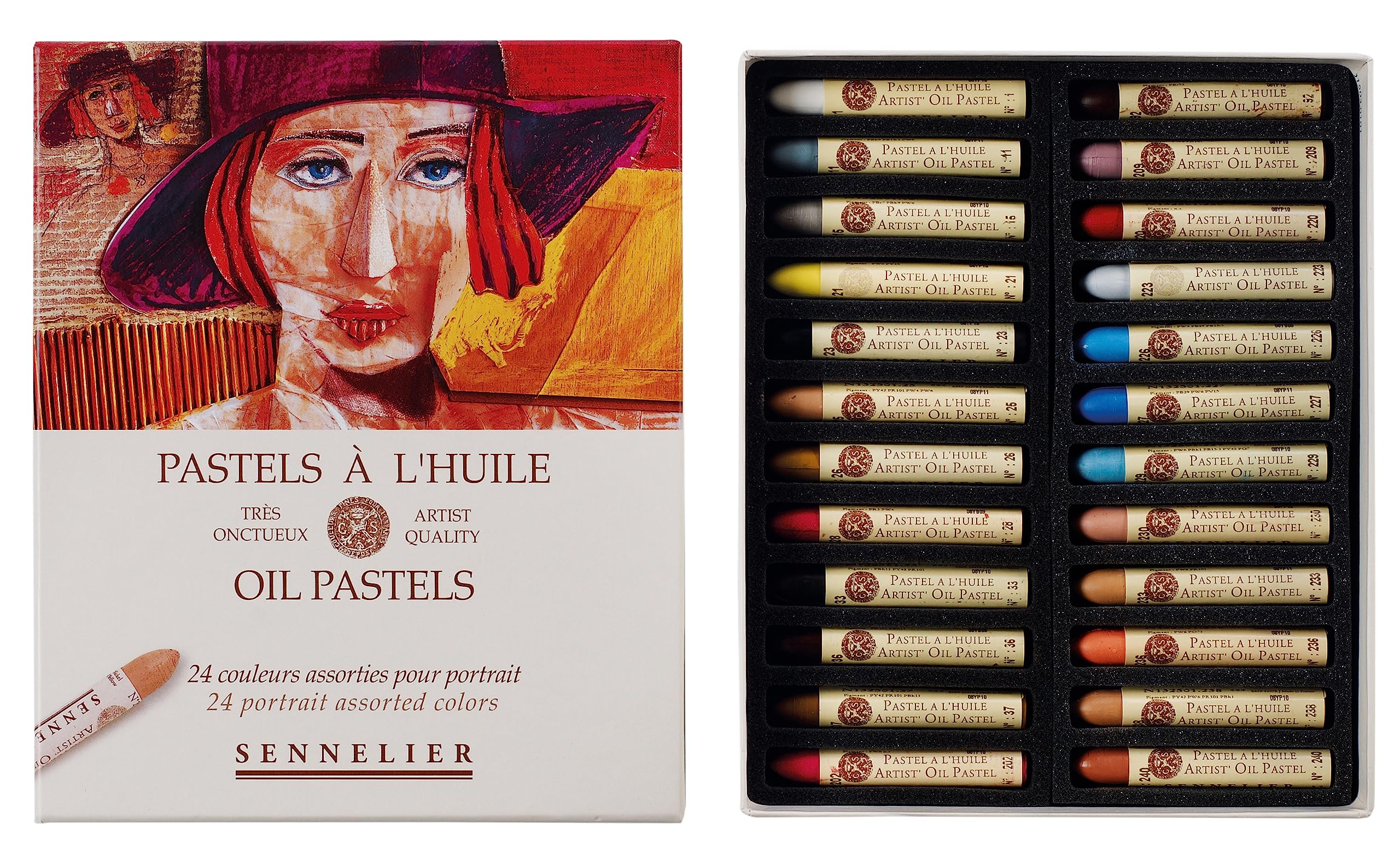 Sennelier Oil pastel blue, set of 24, portrait