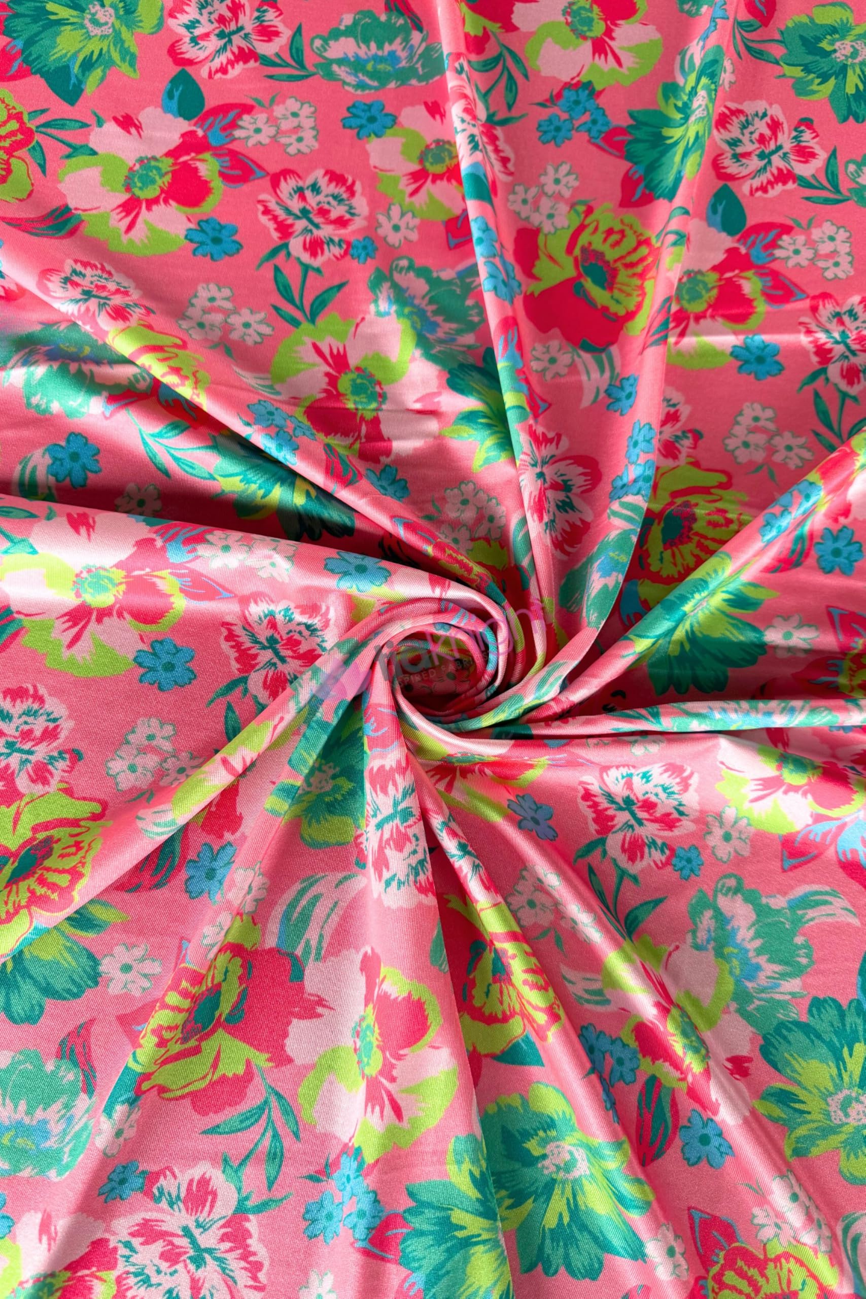 Premium Quality Printed Nylon Lycra | 4 Way Stretch Swim Wear, Dance Leotard, Leggings Material | 50+ Colours/Prints in Stock | Sold By The Metre | Tia Knight (Blushing Blossoms)
