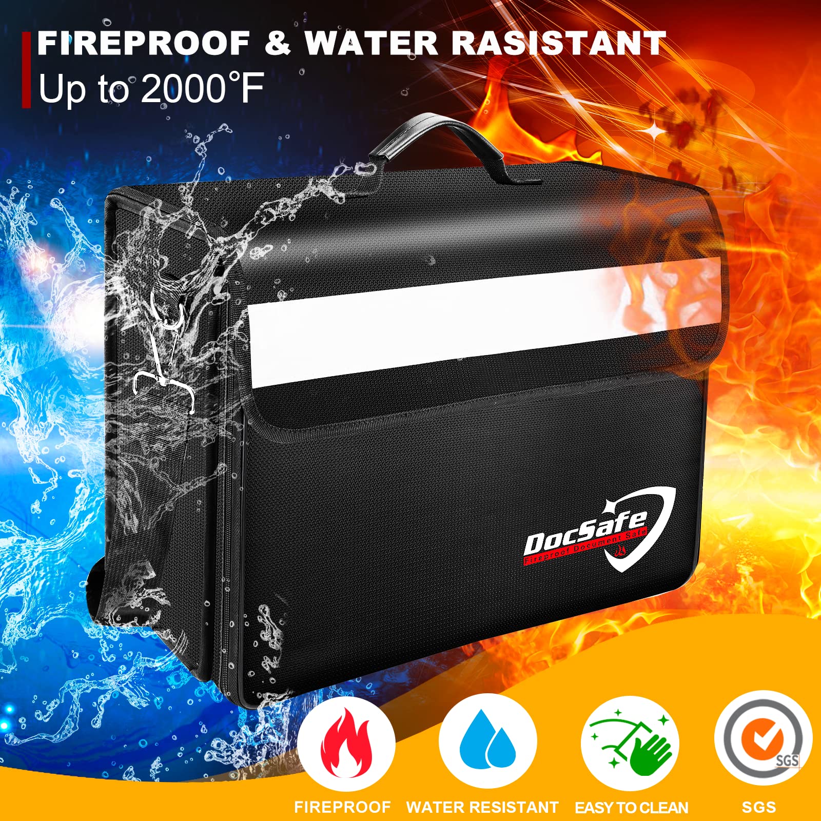 Feuerfeste Dokumententasche 38x28cm - Wasserdichte  Produktbild-Vorschau 3