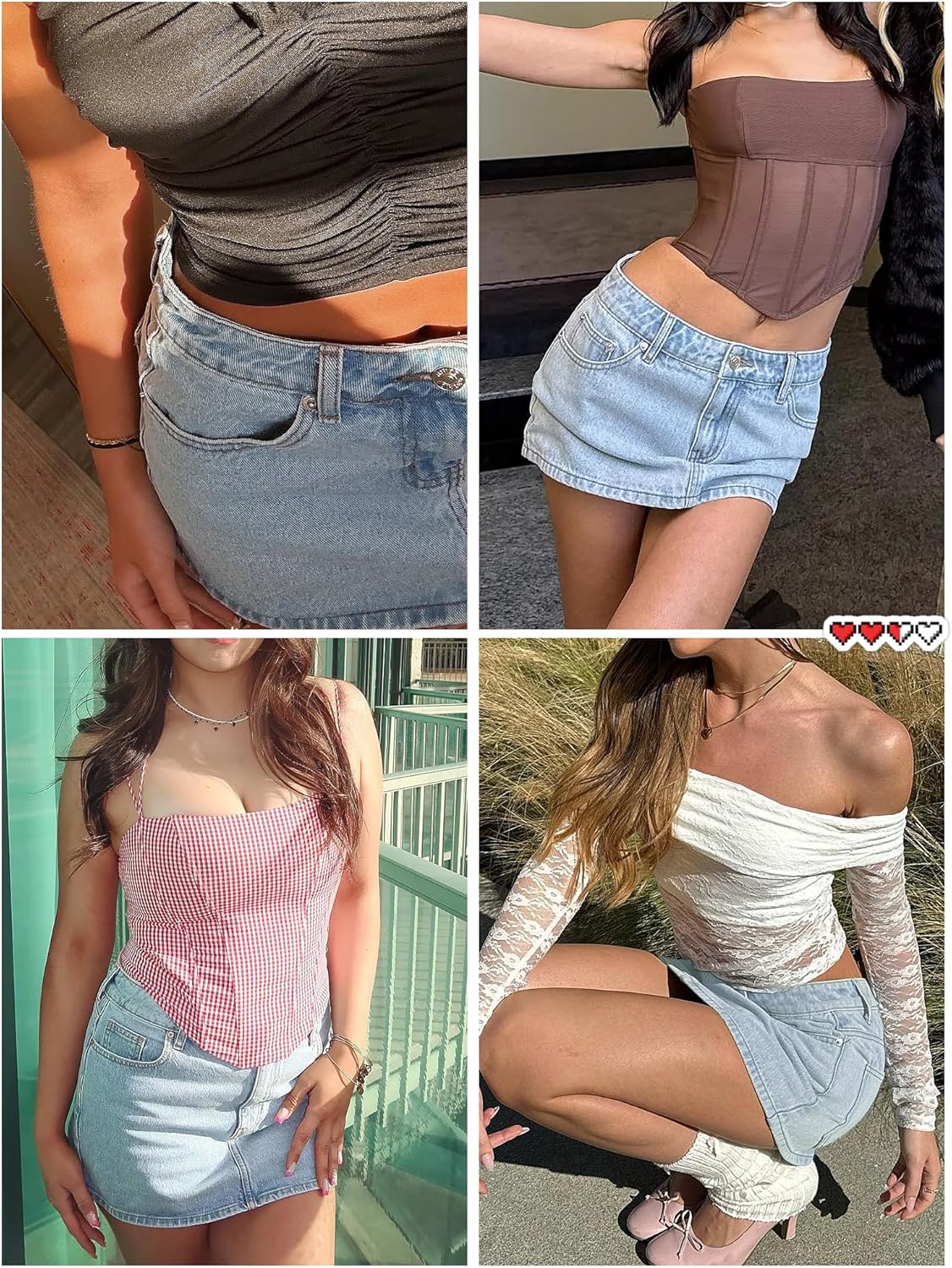 Danysu Stretchy Mini Skorts Low Waist Skirt with Shorts Side Slit 2026 Sports Daily Going Out Outfits