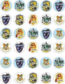 30 x Cupcake Toppers - Wizarding World Inspired Collection of Edible Cake Decorations | Uncut on Wafer Sheet