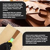 Vista 6 de Dura-Gold Juego de 3 palos de lija de contorno diferentes para lijado manual con bloque de 40 hojas de papel de lija con gancho y lazo - Formas