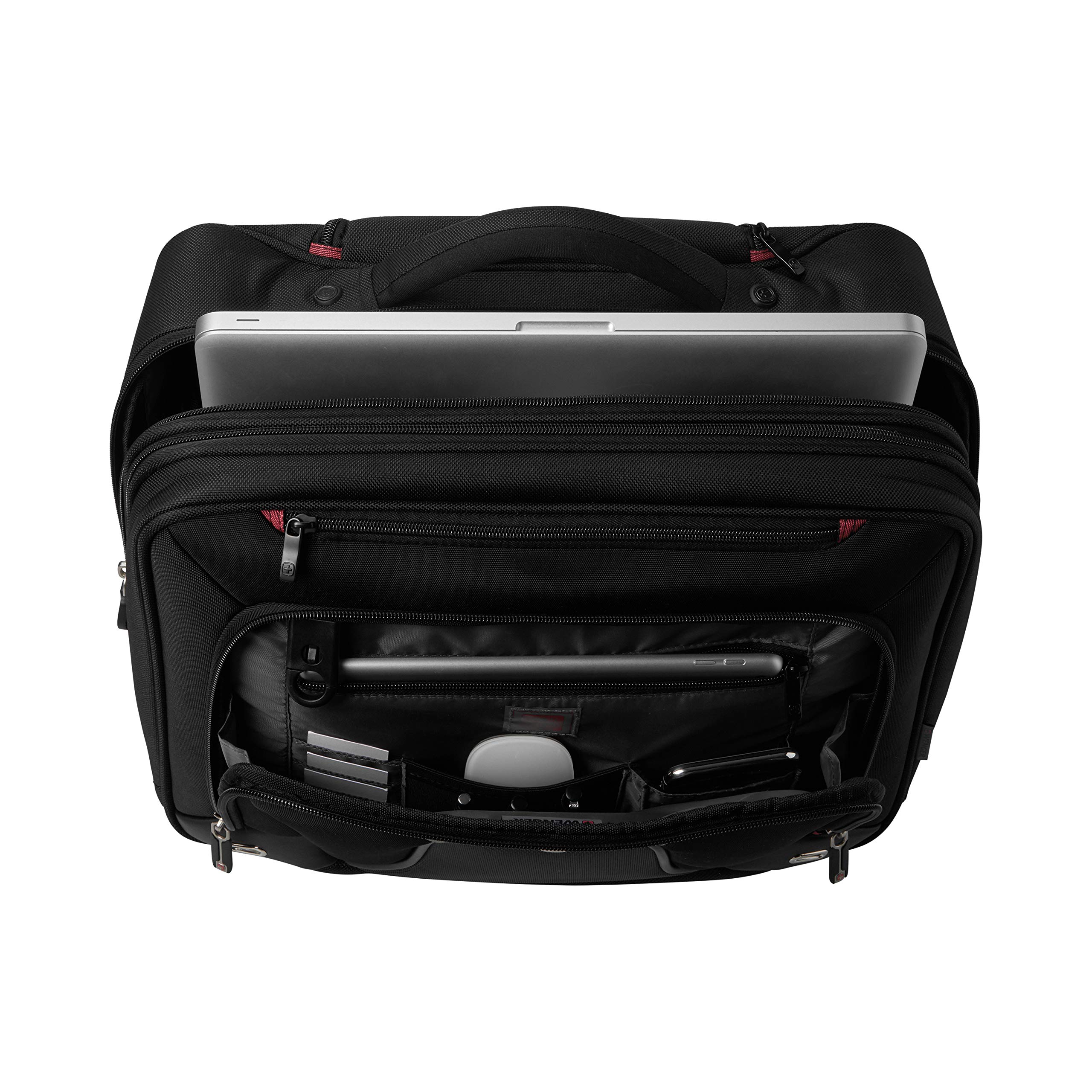WENGER Transfer Porte-Documents, Sacoche à roulettes pour Ordinateur Portable 16 Pouces, Tablette Tactile 10 Pouces, 20 l, Femmes Hommes, Bureau Affaires Uni École, Noir, 600664