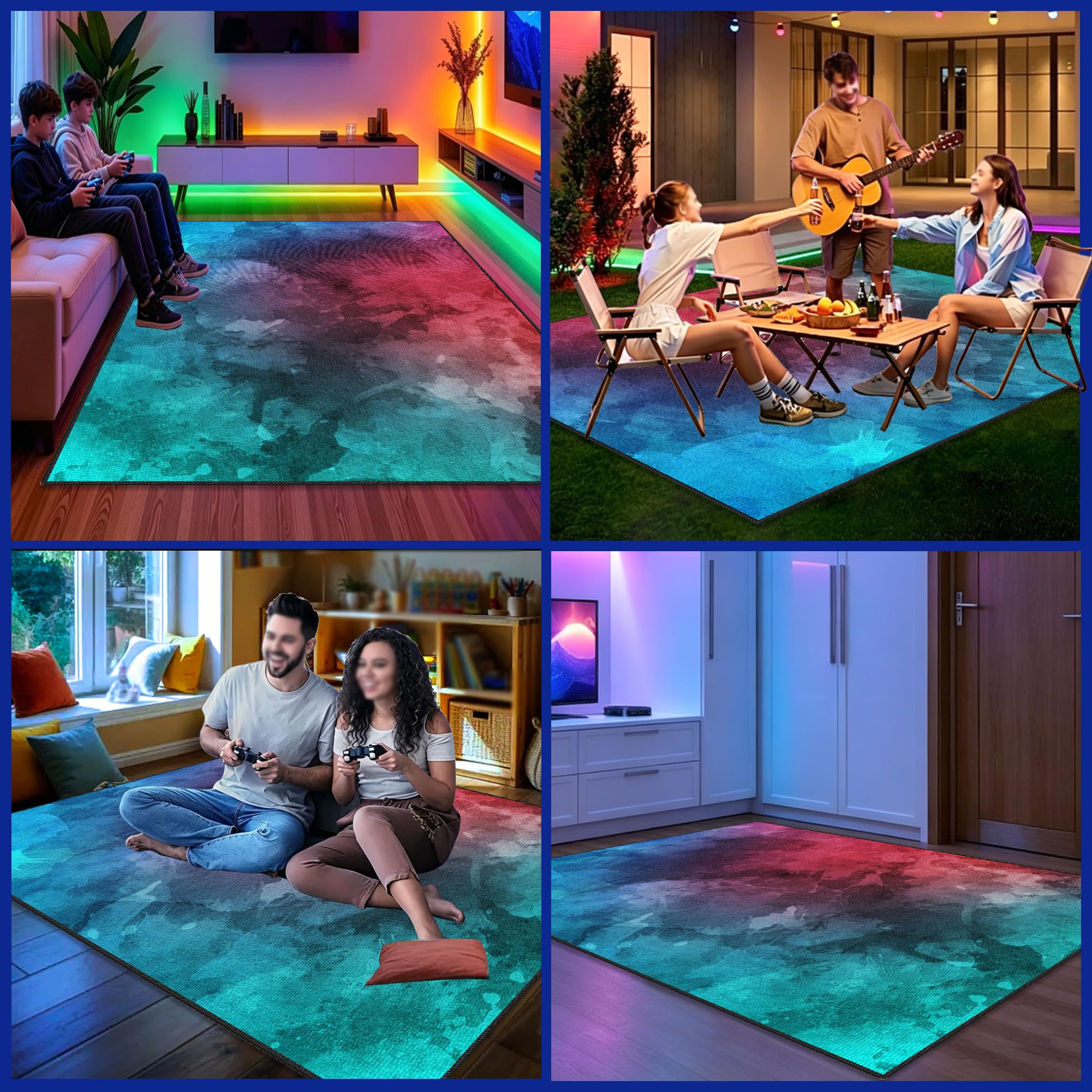 Dywan do sypialni Gaming Mata do gier na krzesło komputerowe 130 x 190 cm Antypoślizgowy dywan krzesło do gier na salę zabaw Dywan do salonu dla graczy Chłopiec