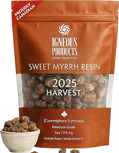 Resinas mirra de Igneous Products (1.00oz)  Incienso mirra 100% natural  Incienso de mirra somalí  Resinas puras de mirra