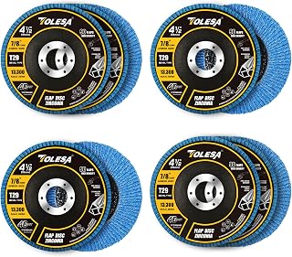 Flap Discs 4 1/2 for Angle Grinder 10 Pack, 40 Grit Type 29 High Density Jumbo Zirconia Grinding Wheel, TOLESA Flap Disc for Sheet Metal, Cast Iron & Stainless Steel Sanding
