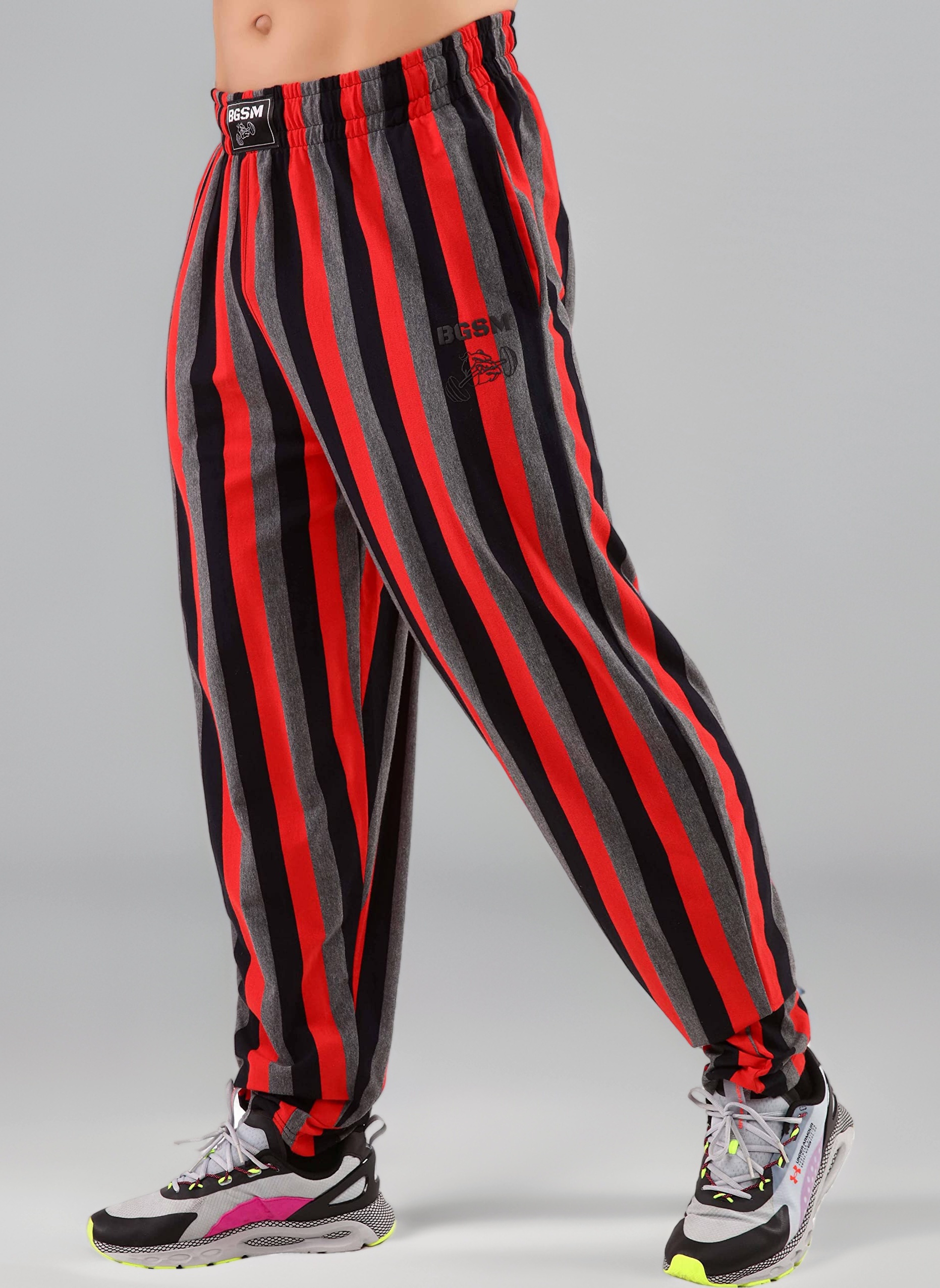 BIG SAM SPORTSWEAR COMPANY Men's Baggy Pants Loose Fit Stripped Gym Workout Sweatpants with Pockets