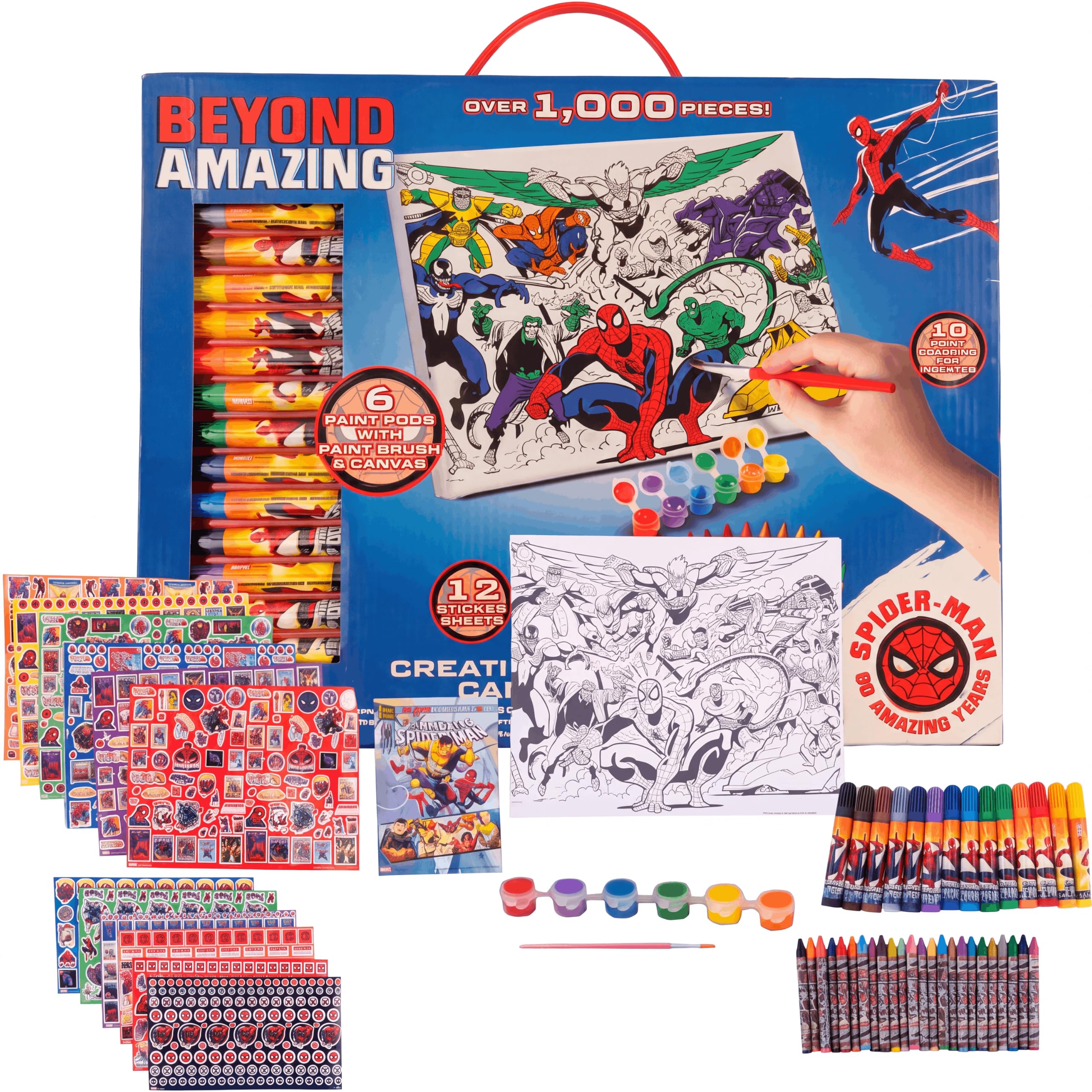 Amazon.com: Marvel Spiderman Canvas Painting & Coloring Activity