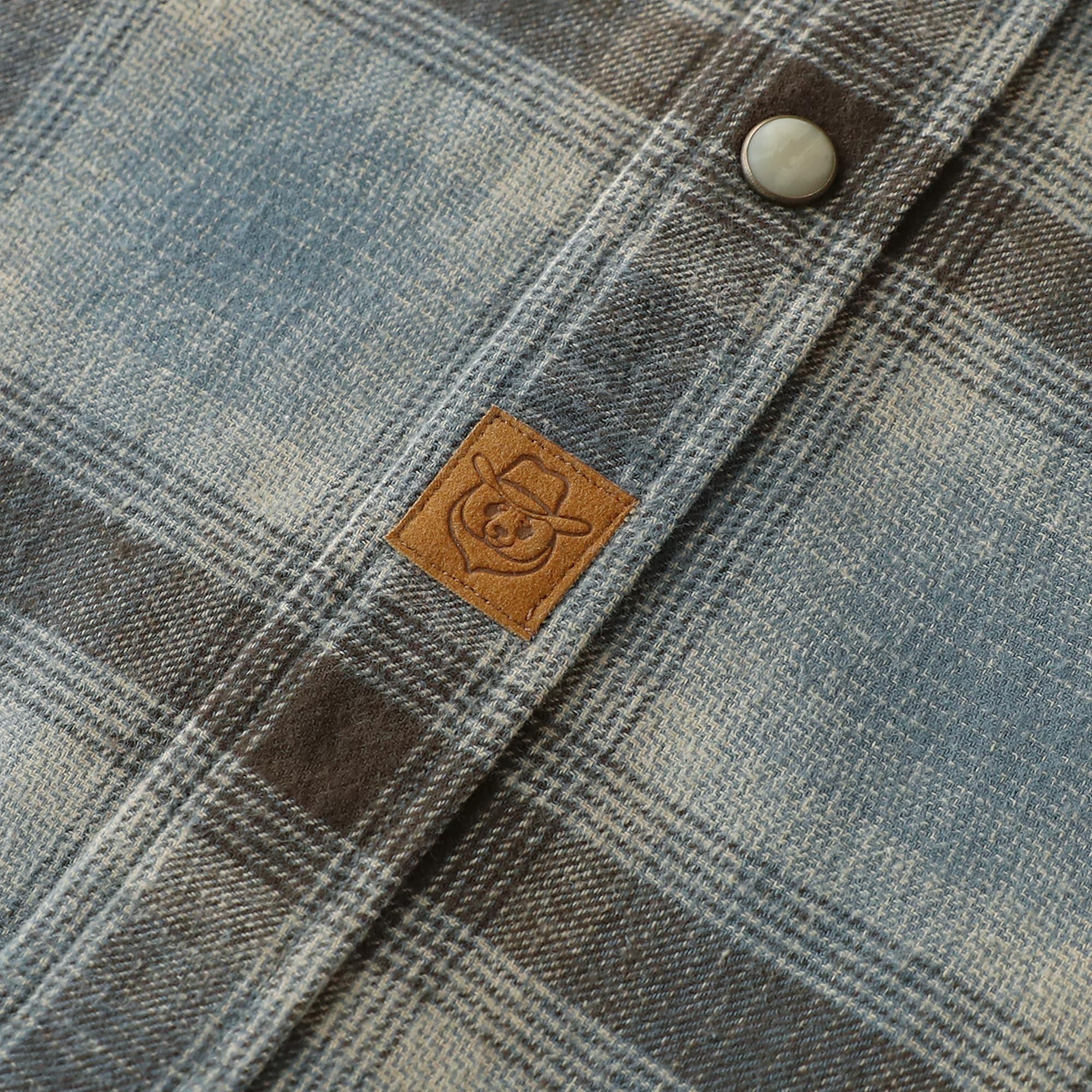 Dubinik® 6.3 oz Camicia Flanella Uomo Western Plaid Manica Lunga Vintage Bottoni a Pressione Doppia Tasca
