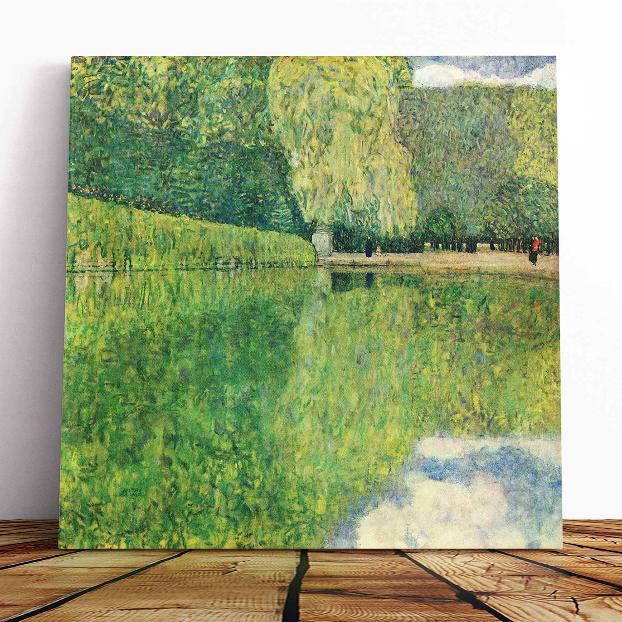 Big Box Art Canvas Print Wall Art Gustav Klimt Landscape | Mounted and Stretched Box Frame Picture | Home Decor for Kitchen, Living, Dining Room, Bedroom, Hallway, Muli-Colour, 14x14 Inch