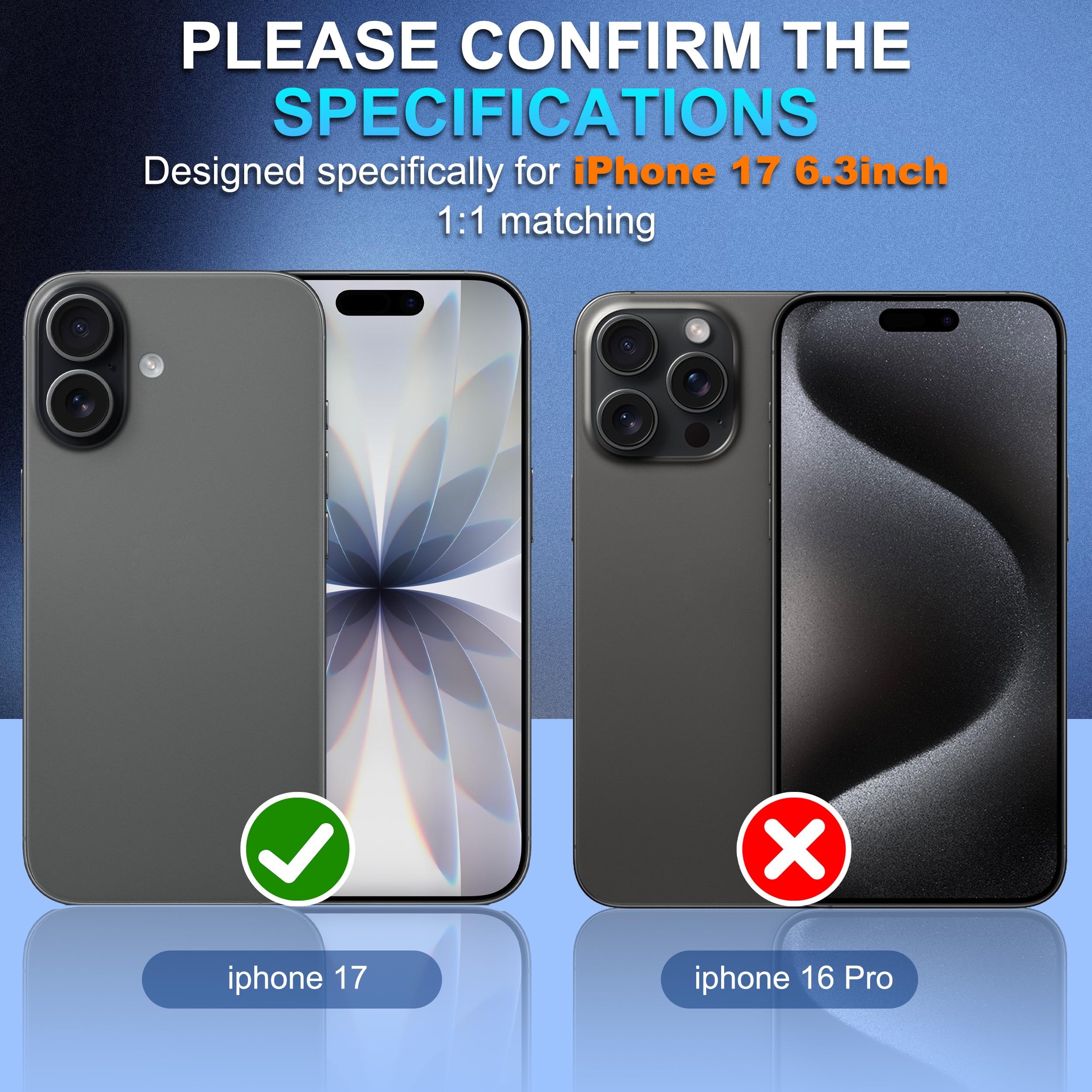 Diruite Ochronne Osłony Obiektywu do iPhone 17 Folia Soczewkowa Szlifowanie Odporne na Zarysowania Folia Ochronna Camera Protector,Czarny