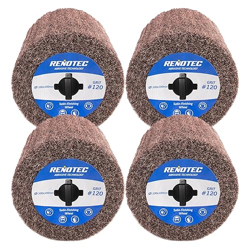Miniatura 10 de Rueda no tejida de 4 x 4 pulgadas, USF, grano ultra fino 800, paquete de 4, S/C, para pulido y acabado