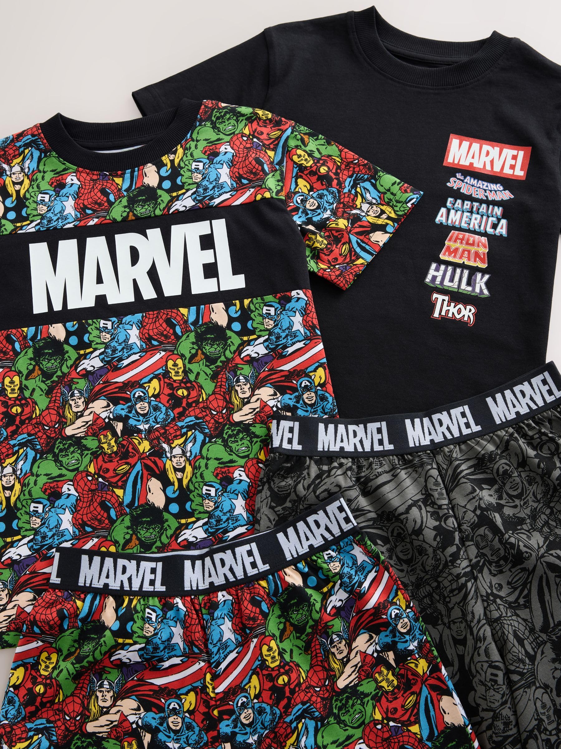 NEXT Jungen Marvel Kurze Schlafanzüge, 2er-Pack