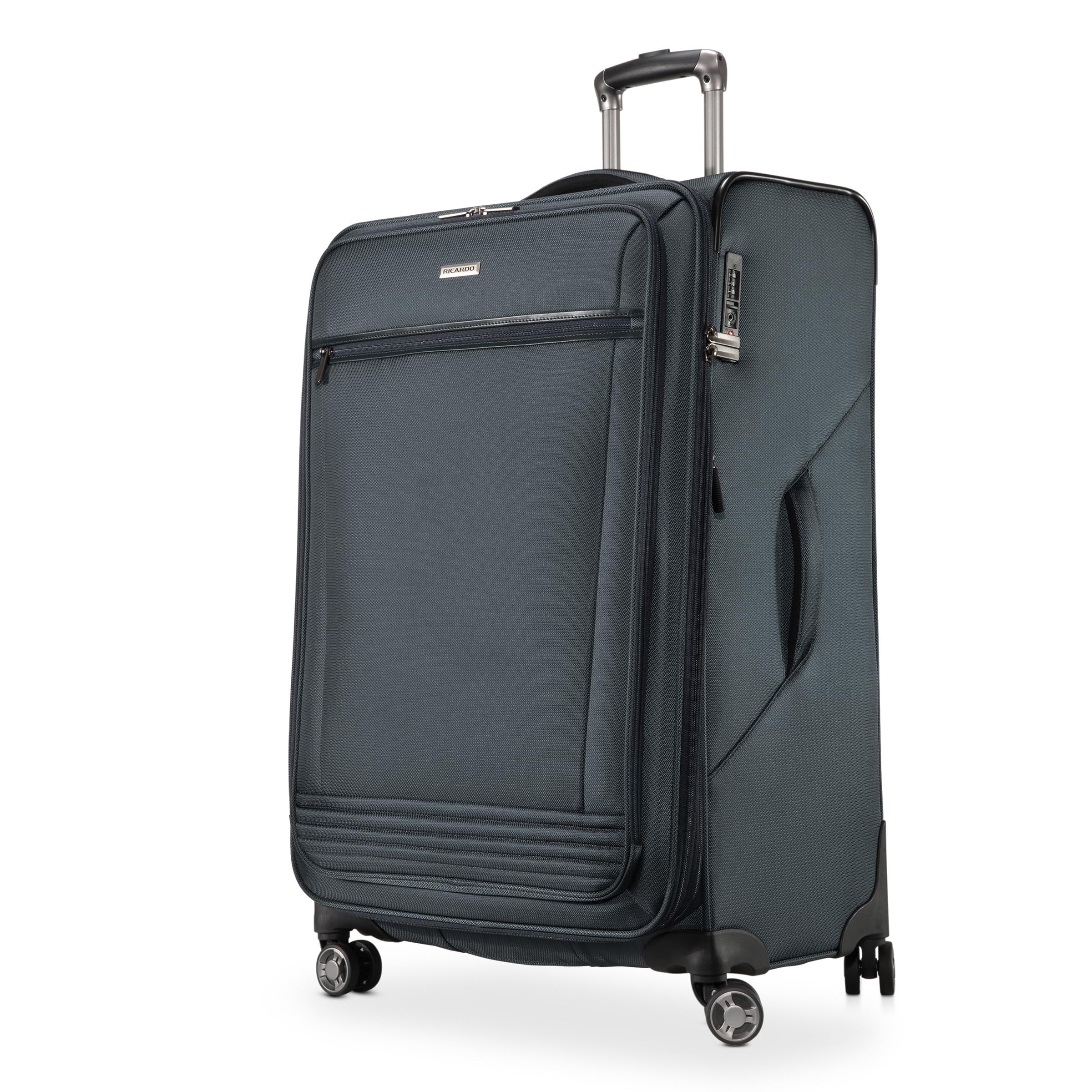 Ricardo Beverly Hills Avalon Softside Large Check-In Luggage Made with Sustainable 100% Recycled PET (rPET), Lightweight, Eco-Friendly Travel, Expandable, Dual Spinner Wheels, Storm Blue, 28-inch