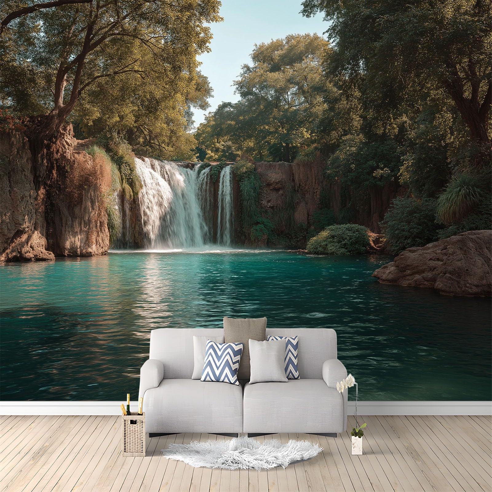 Papier Peint Intissé Vert Foncé avec effet 3D premium pour une décoration murale luxe