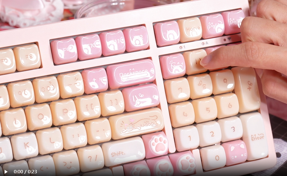 Amazon.com: ZORNHER ZH980 Pink Mechanical Keyboard,95% Cat