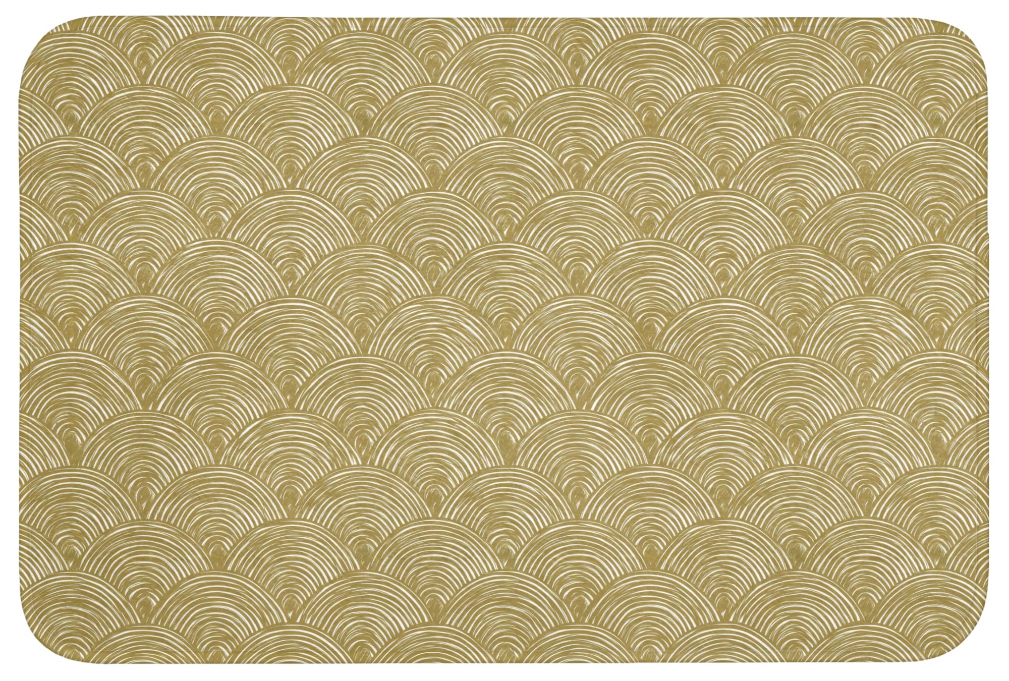 Alfombra Baño Rectangular 90x60 cm Decoracion Bathroom Mat Non Slip Shower Lavable Antideslizante Alfombrilla Tapete Banheiro Abanico - Geométrico - Verde