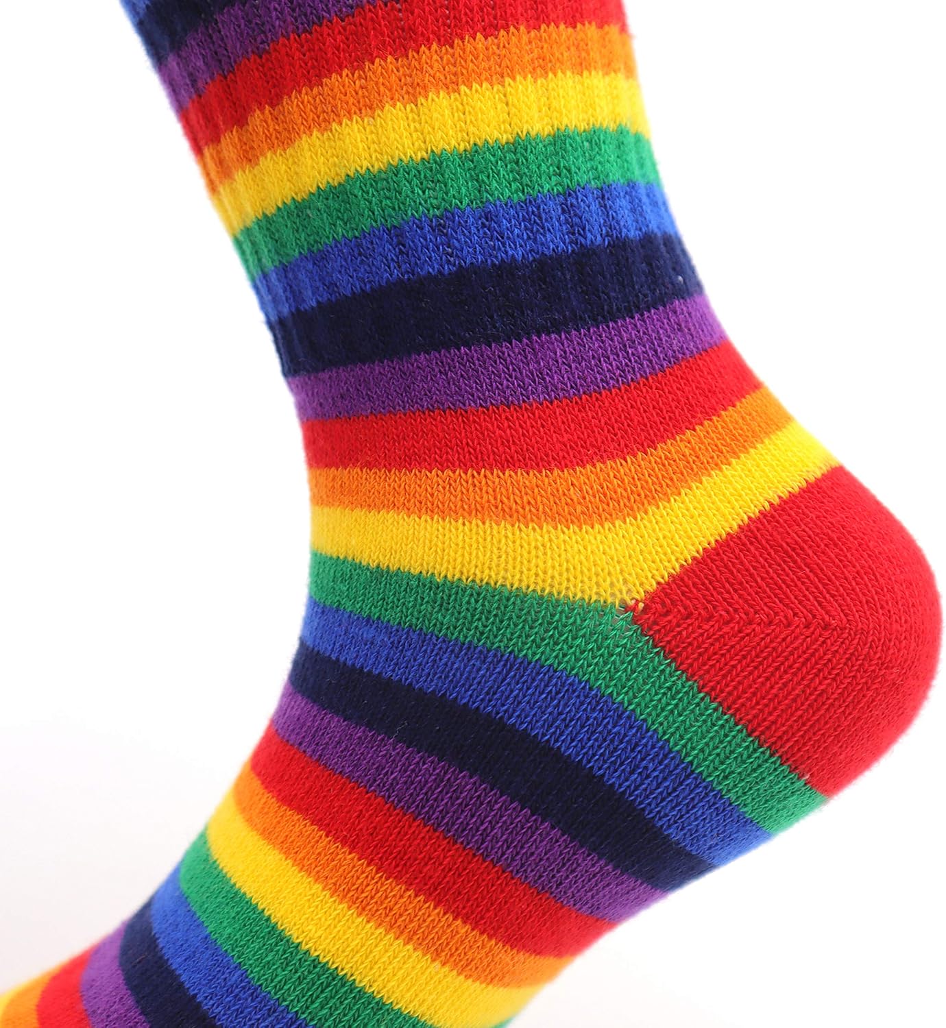 Unisex Toddler And Kids Striped Rainbow Crew Socks Colorful Cotton Socks Packs - Image 6