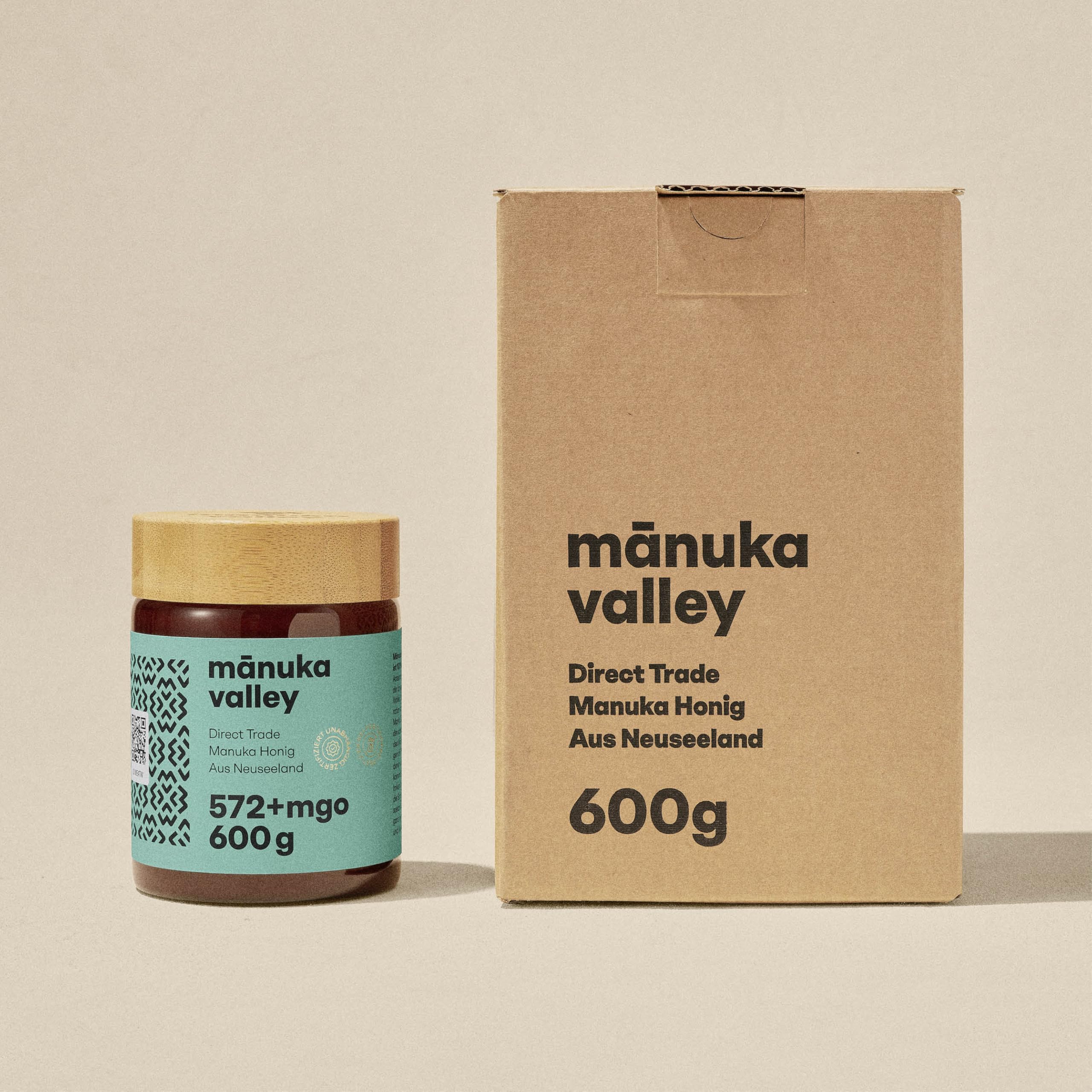 MANUKA VALLEY – Manuka Honig mit 572+ MGO im Glas. 600 g. Laborgeprüft und zertifiziert – 100 % natürlicher Manuka-Honig aus Neuseeland. Karamelliger Manukahonig mit feinem, erdigem Nachgeschmack