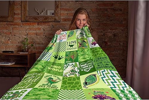 Miniatura 5 de Manta de dinosaurio suave y ligera, manta de franela de regalo para mujeres pequeñas, manta para cama, sofá de viaje, 50 x 40 pulgadas, S para niños