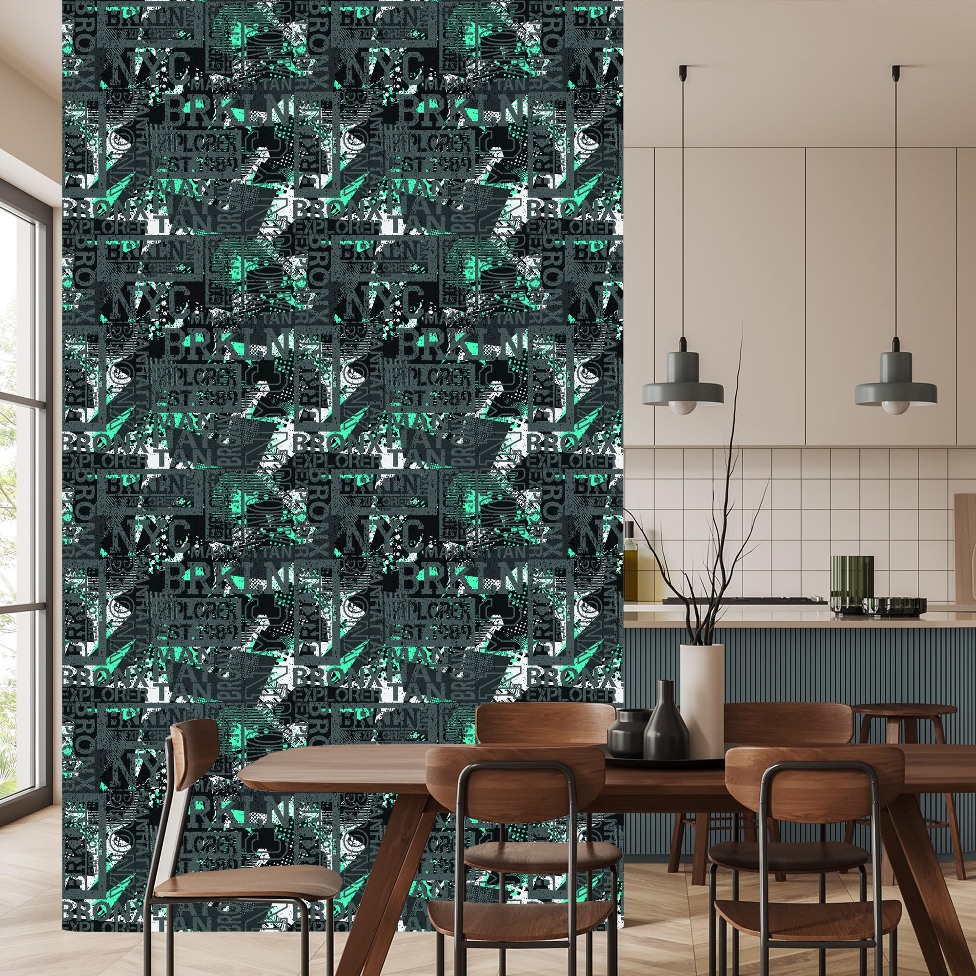 Vliestapete Jugend Graffiti Schriftzüge New York Bronx 50 x 1000 cm | Urbane Architekturkulisse; Markantes Metropolenpanorama; Zeitgemäßer Wohnakzent; Kleister im Set
