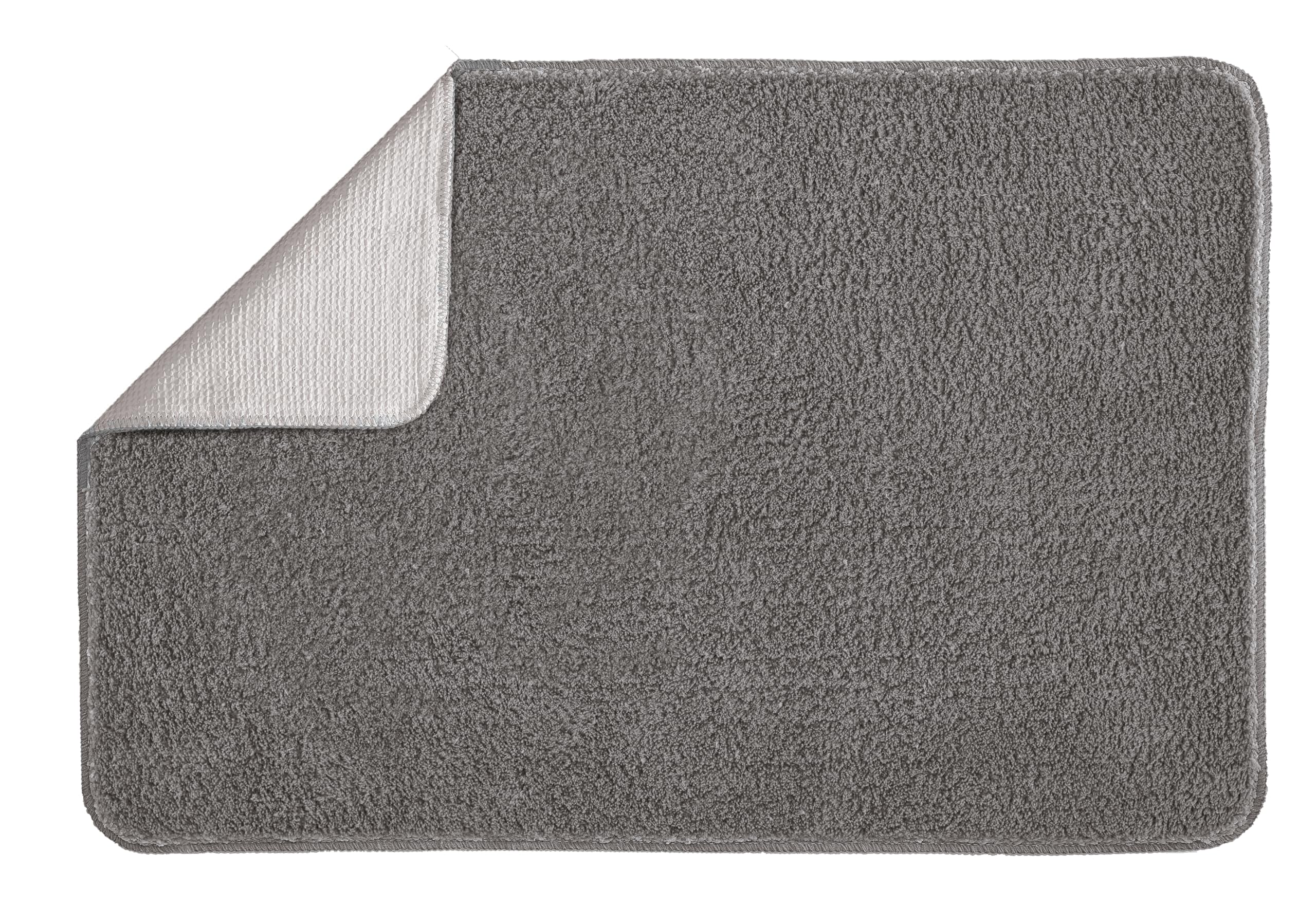 Kleine Wolke Badteppich Marco Anthrazit 60 x 90 cm | Rutschhemmende Unterseite, für Fußbodenheizung, maschinenwaschbar, 100% Polyester