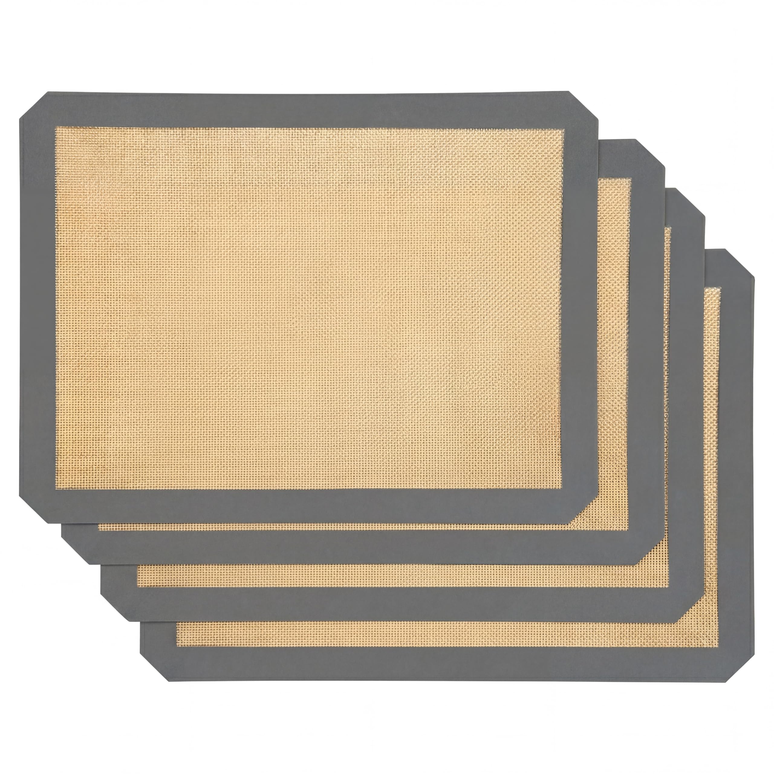 Paquete de 4 alfombrillas de silicona para hornear, antiadherentes, reutilizables, resistentes al calor, adecuadas para galletas, macarrones, pizza, aptas para lavavajillas, alfombrillas de