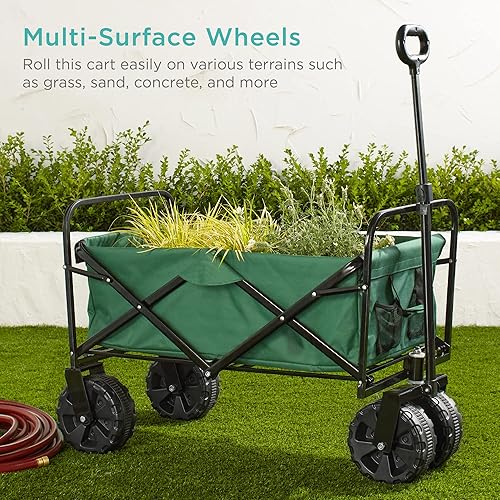 Miniatura 3 de Best Choice Products Carro plegable de 36 pulgadas, carrito móvil multiusos para interiores y exteriores, para jardín, playa, parque, compras con