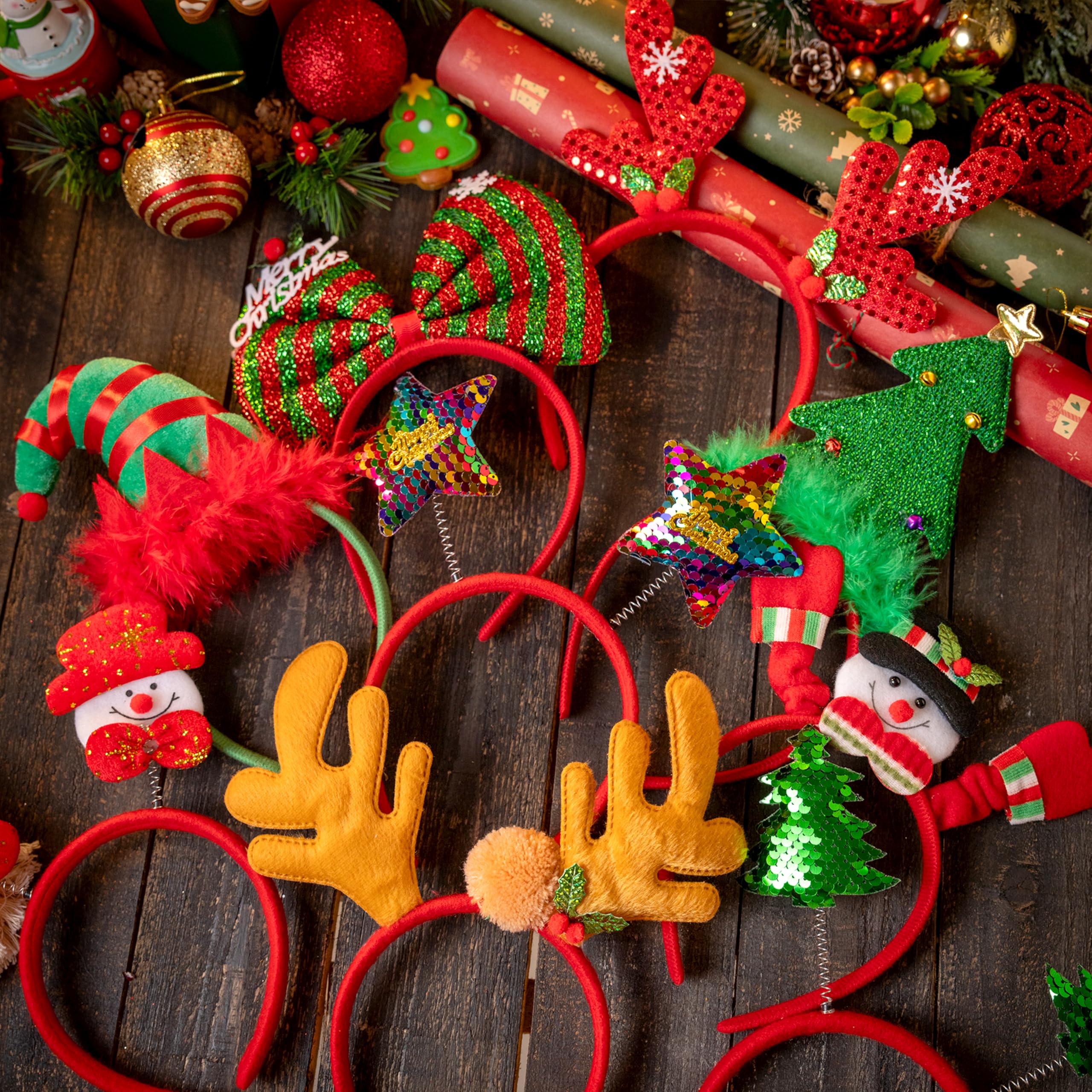 JOYIN Bandeaux de Noël (12 motifs), 24 pièces